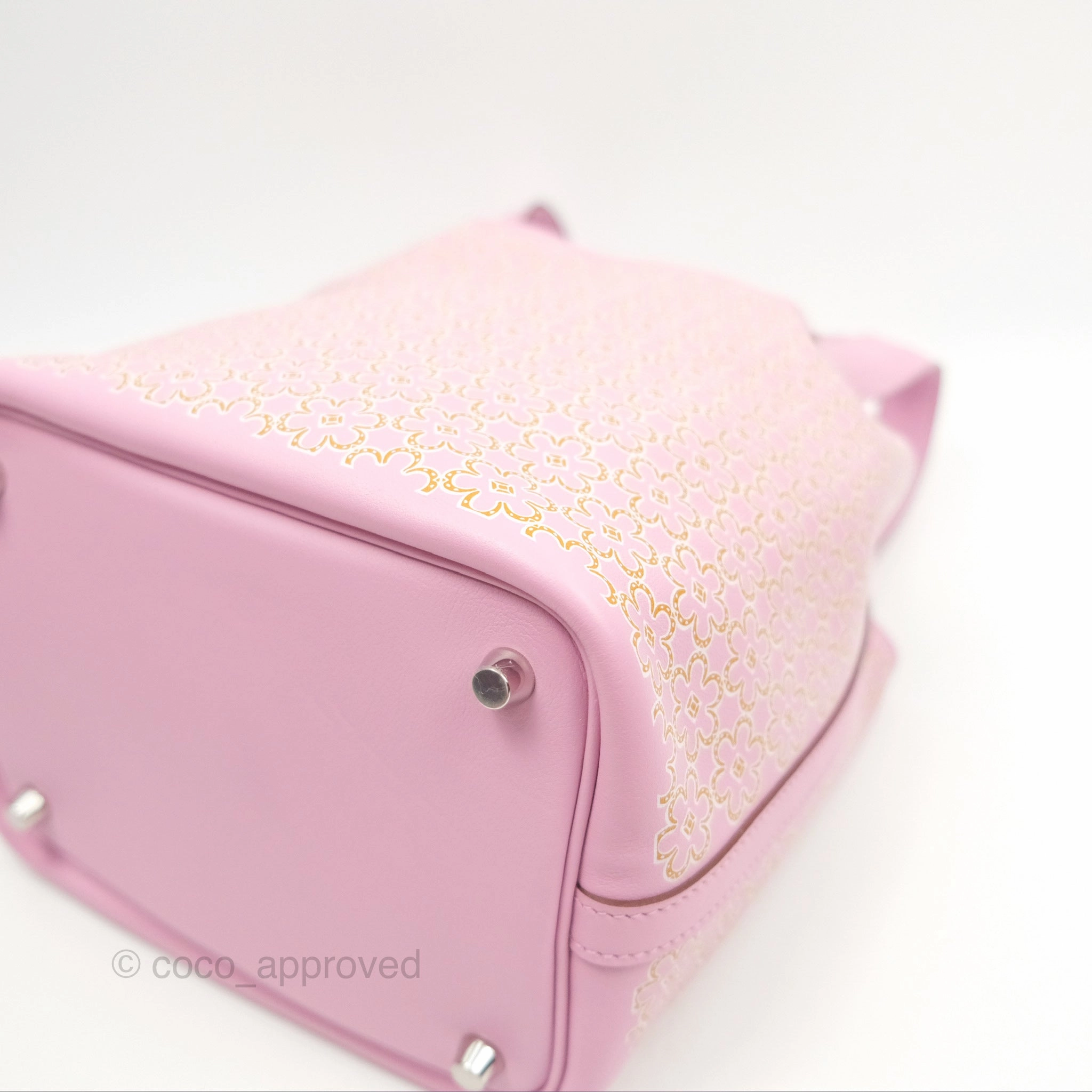 Herms Picotin Lock 18 Lucky Daisy Mauve Sylvestre Swift Palladium Hardware
