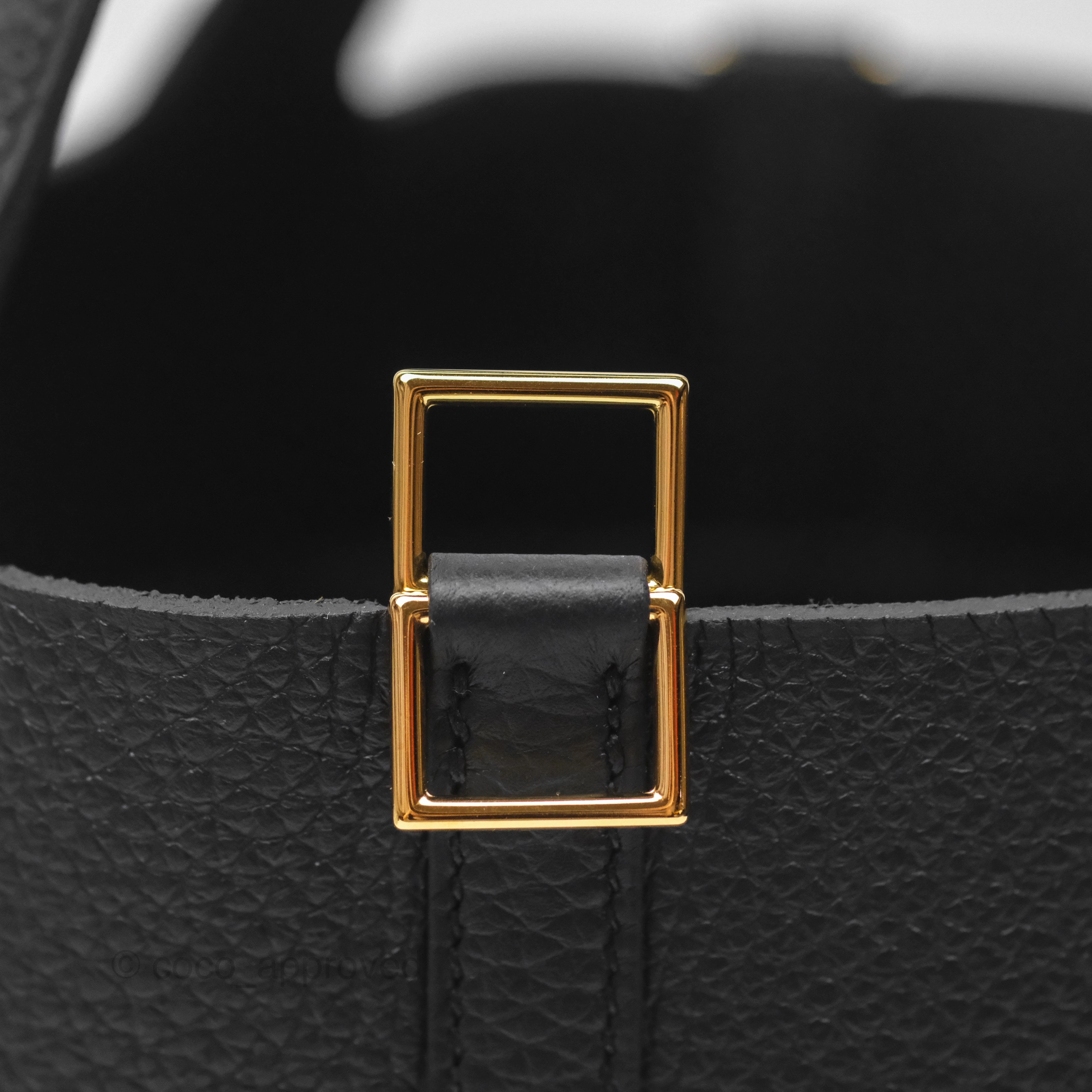 Herms Picotin Lock 18 Noir 89 Taurillon Clemence Gold Hardware