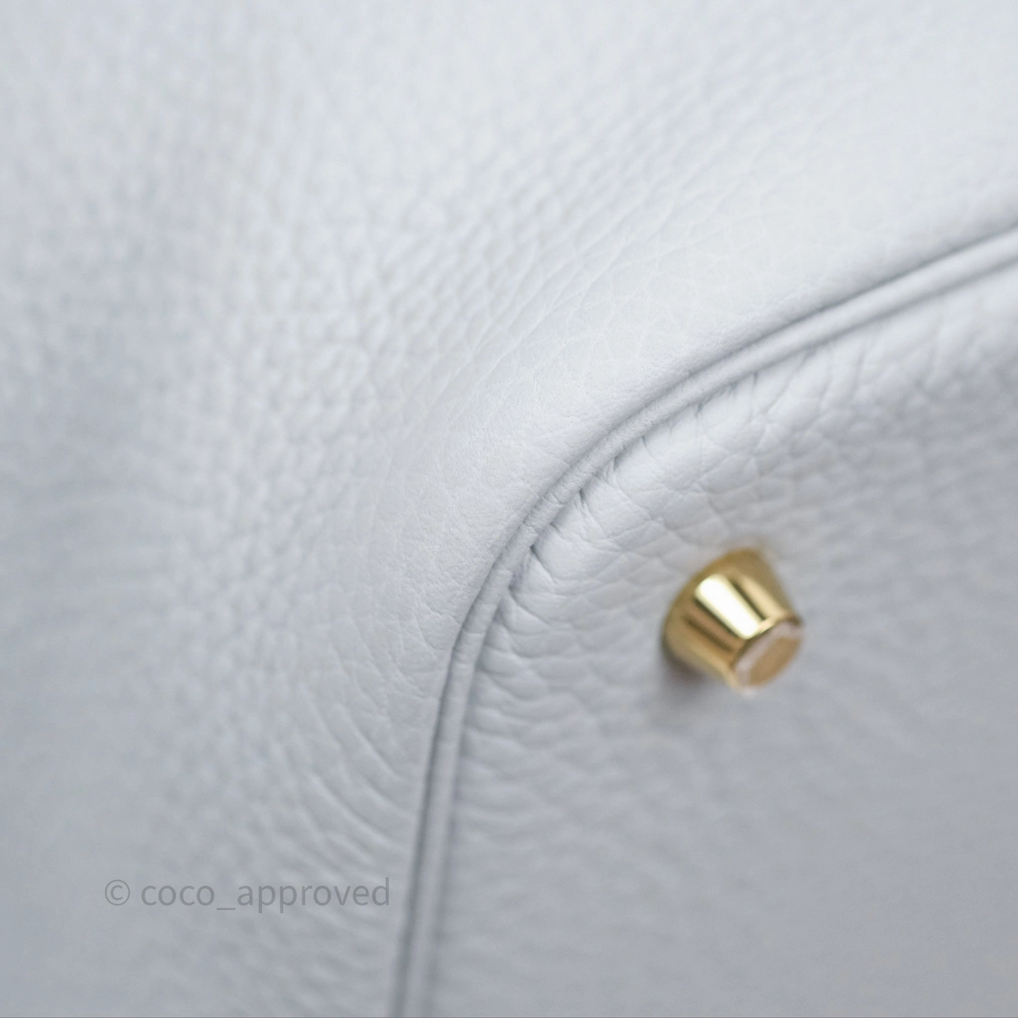 Herms Picotin Lock 22 Bleu Pale 08 Clemence Gold Hardware
