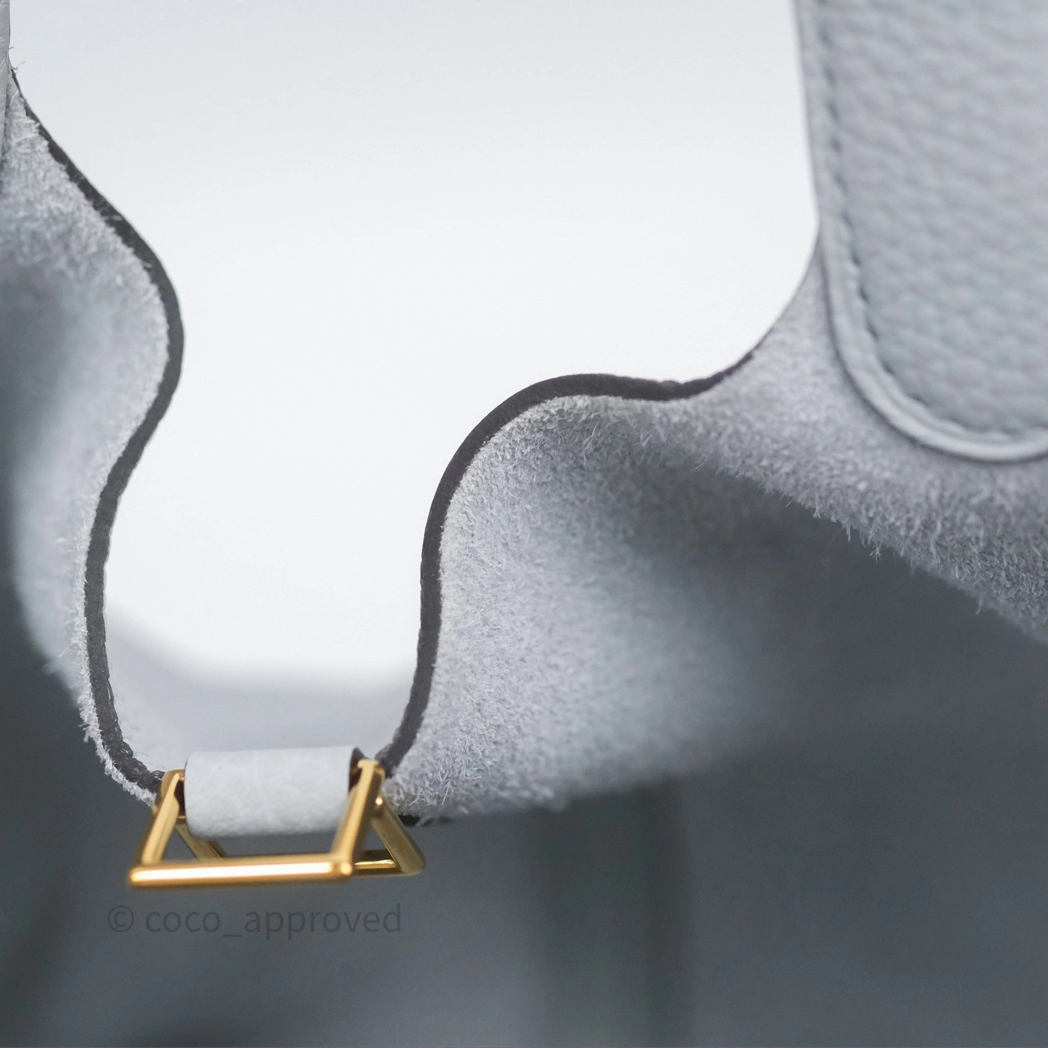 Herms Picotin Lock 22 Bleu Pale 08 Clemence Gold Hardware