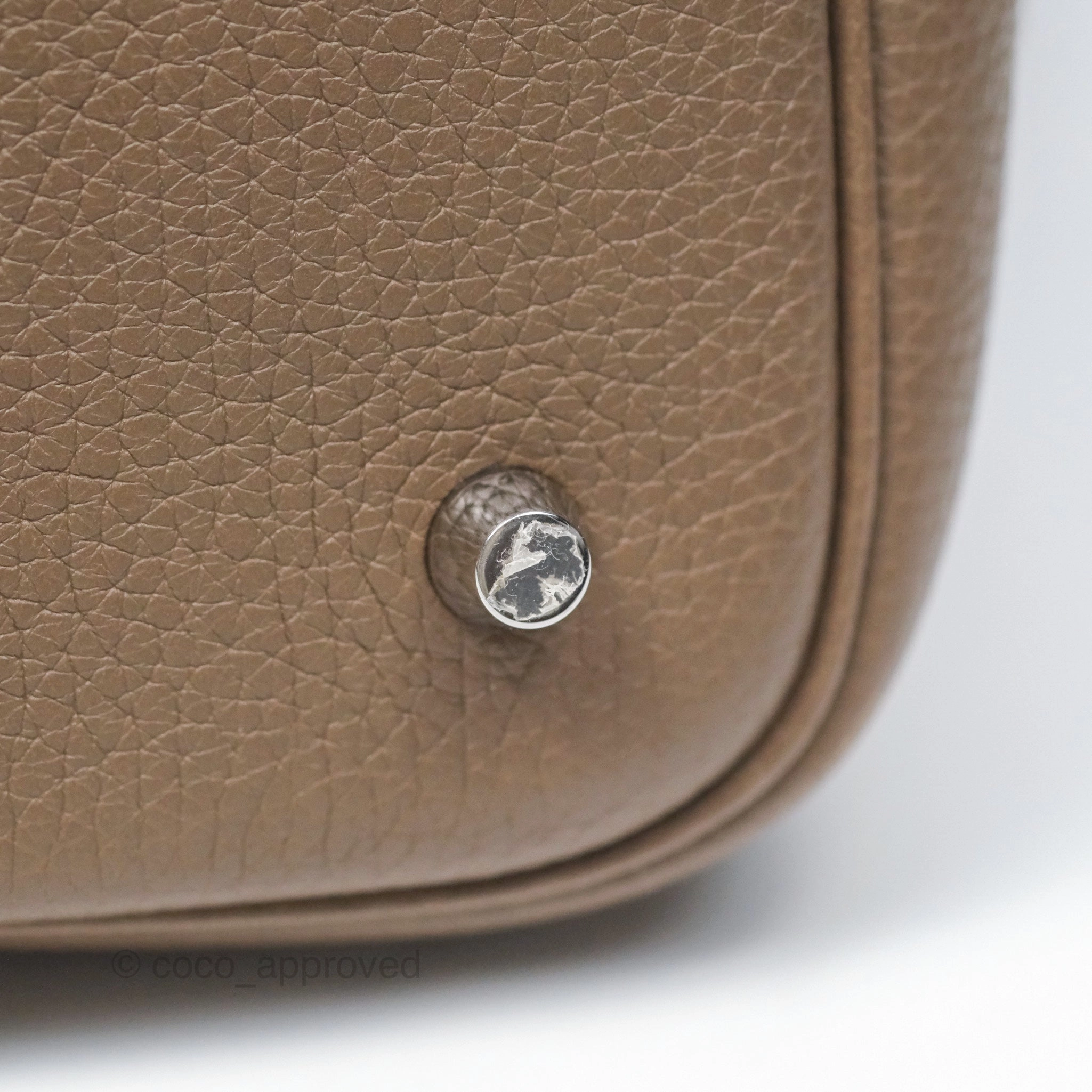 Herms Picotin Lock 22 Etoupe Clemence Palladium Hardware