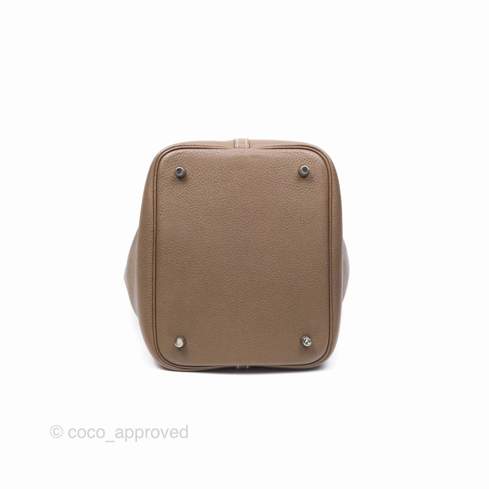 Herms Picotin Lock 22 Etoupe Clemence Palladium Hardware