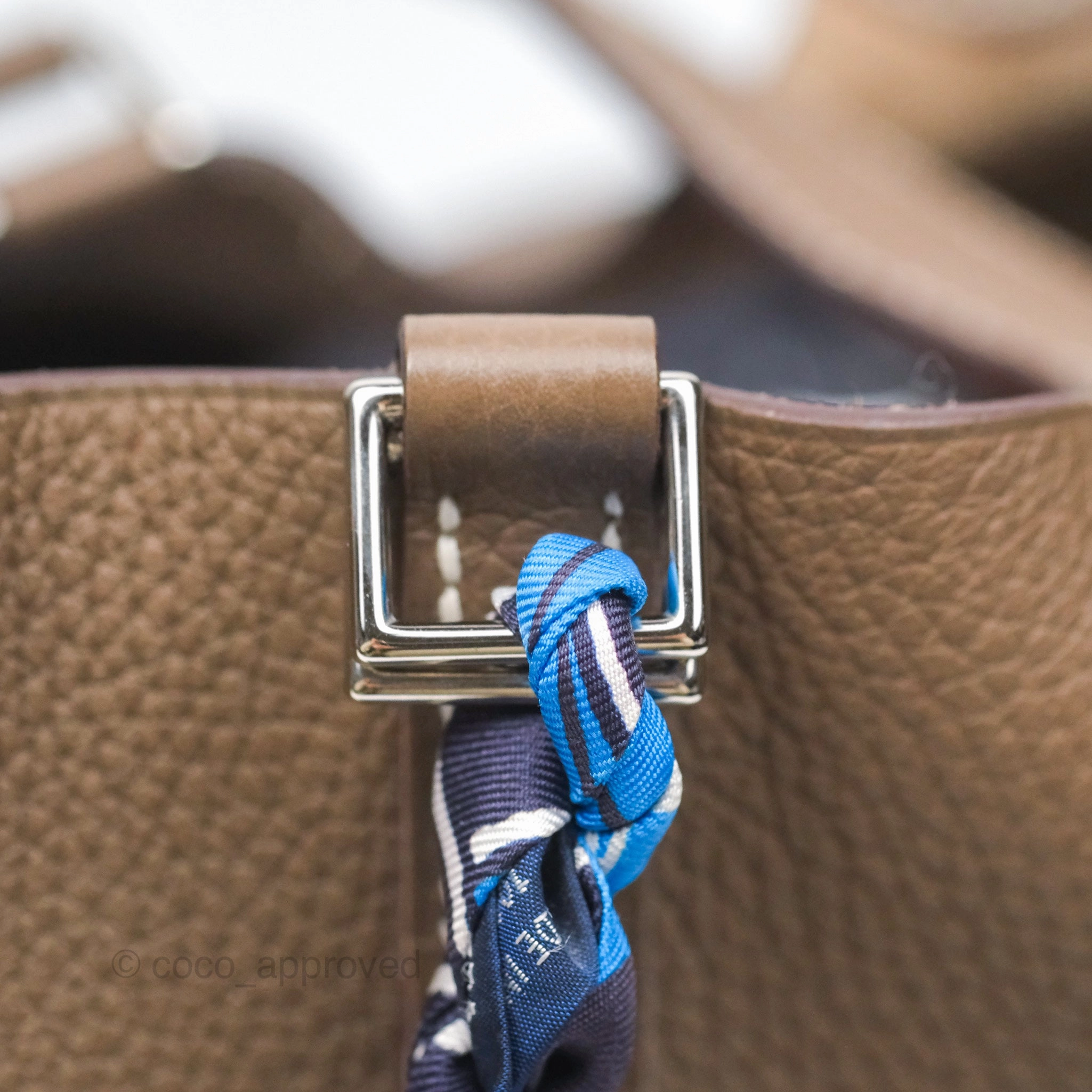 Herms Picotin Lock 22 Etoupe Clemence Palladium Hardware
