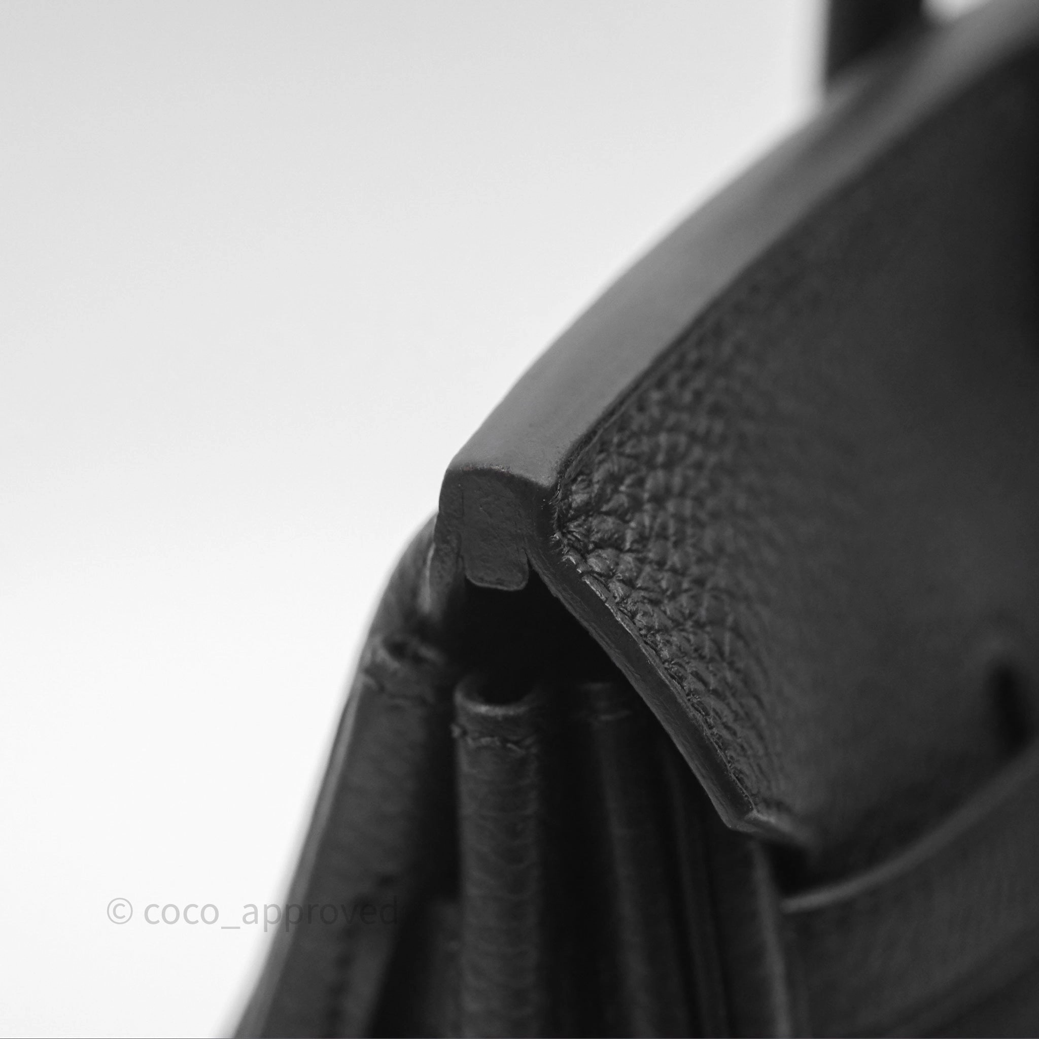Herms Retourne Birkin 25 Noir Togo Gold Hardware