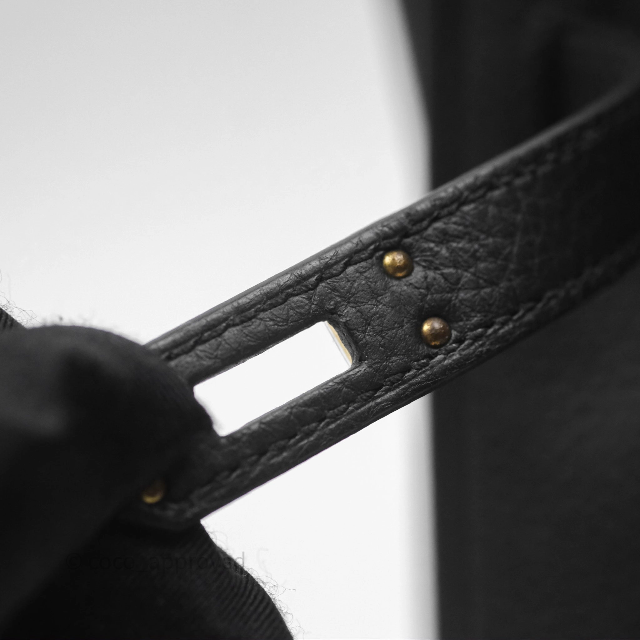 Herms Retourne Birkin 25 Noir Togo Gold Hardware