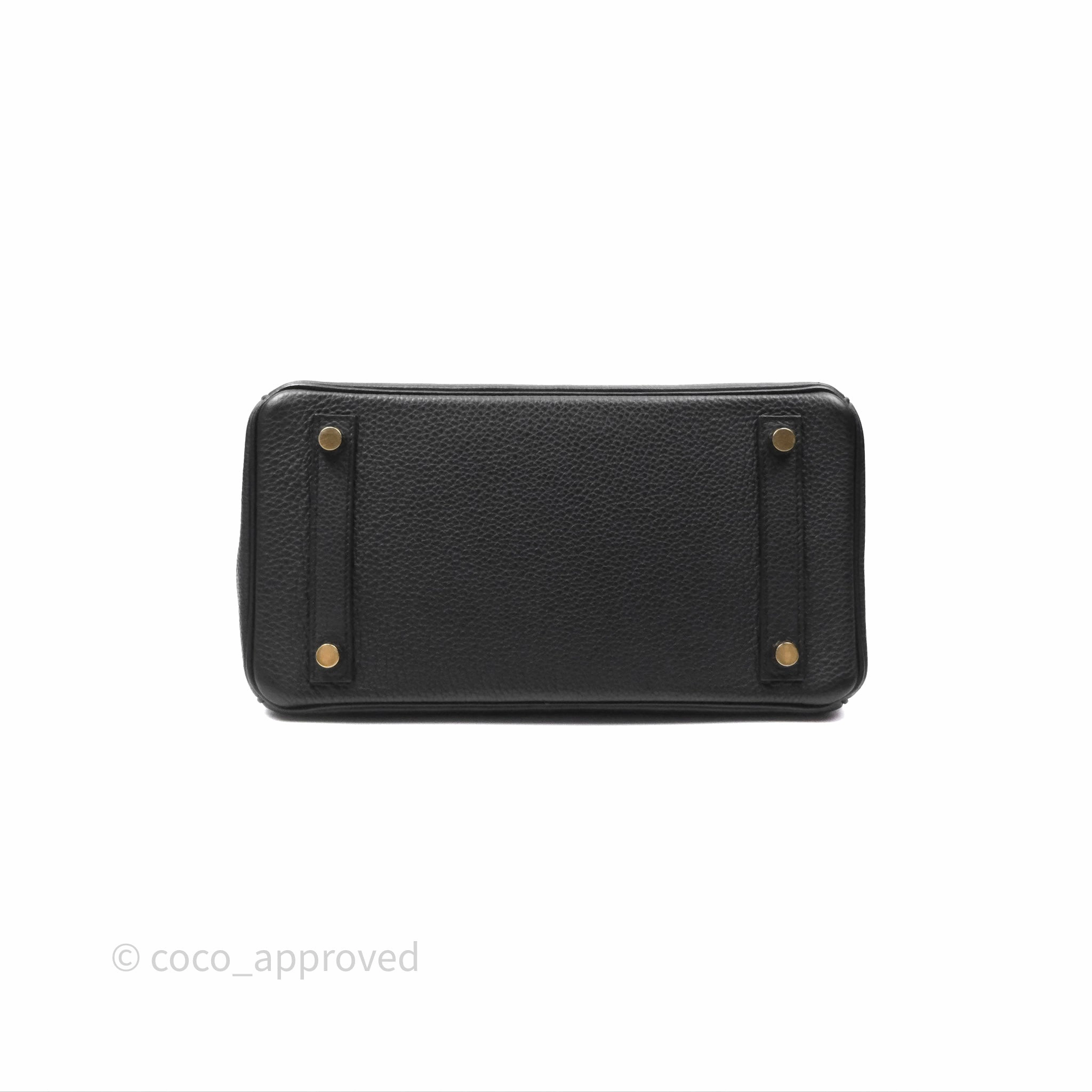 Herms Retourne Birkin 25 Noir Togo Gold Hardware