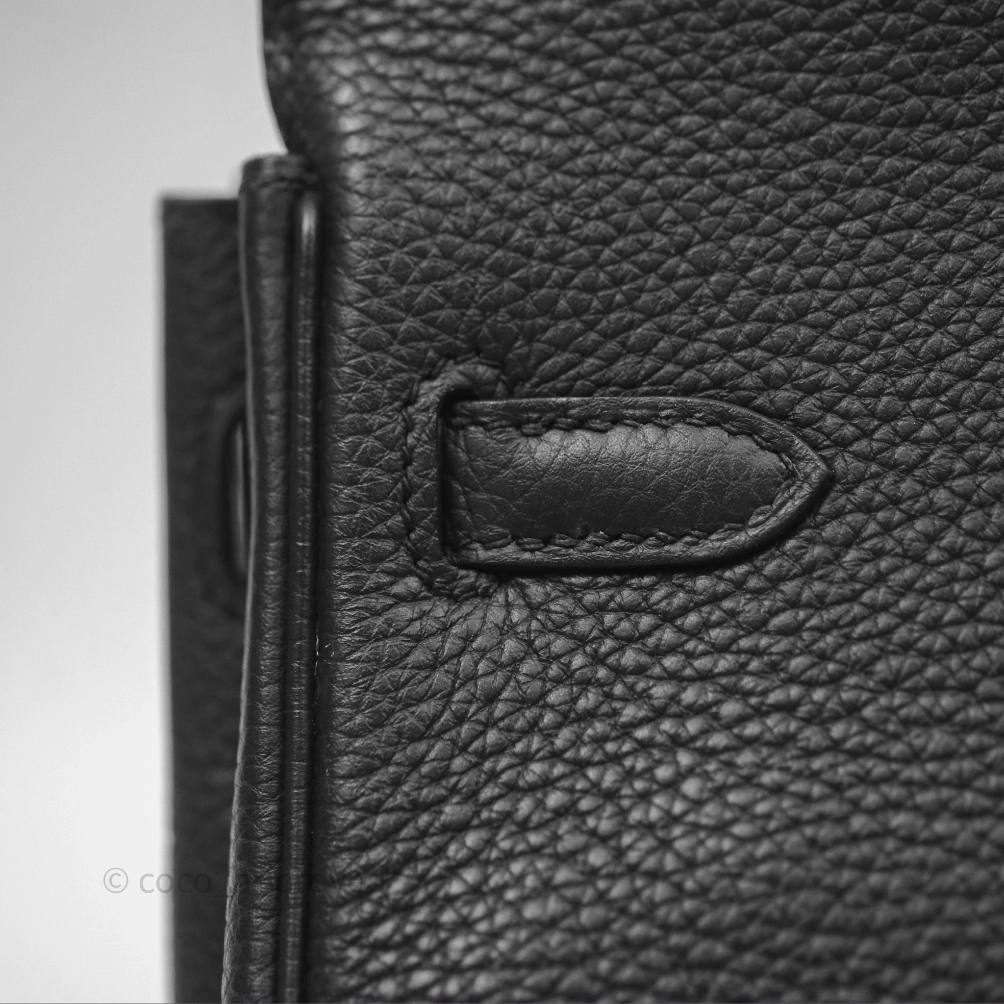 Herms Retourne Birkin 25 Noir Togo Gold Hardware