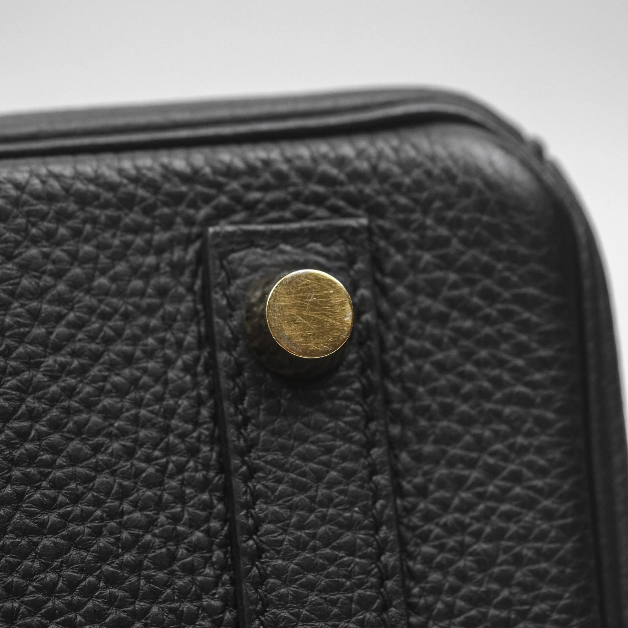 Herms Retourne Birkin 25 Noir Togo Gold Hardware