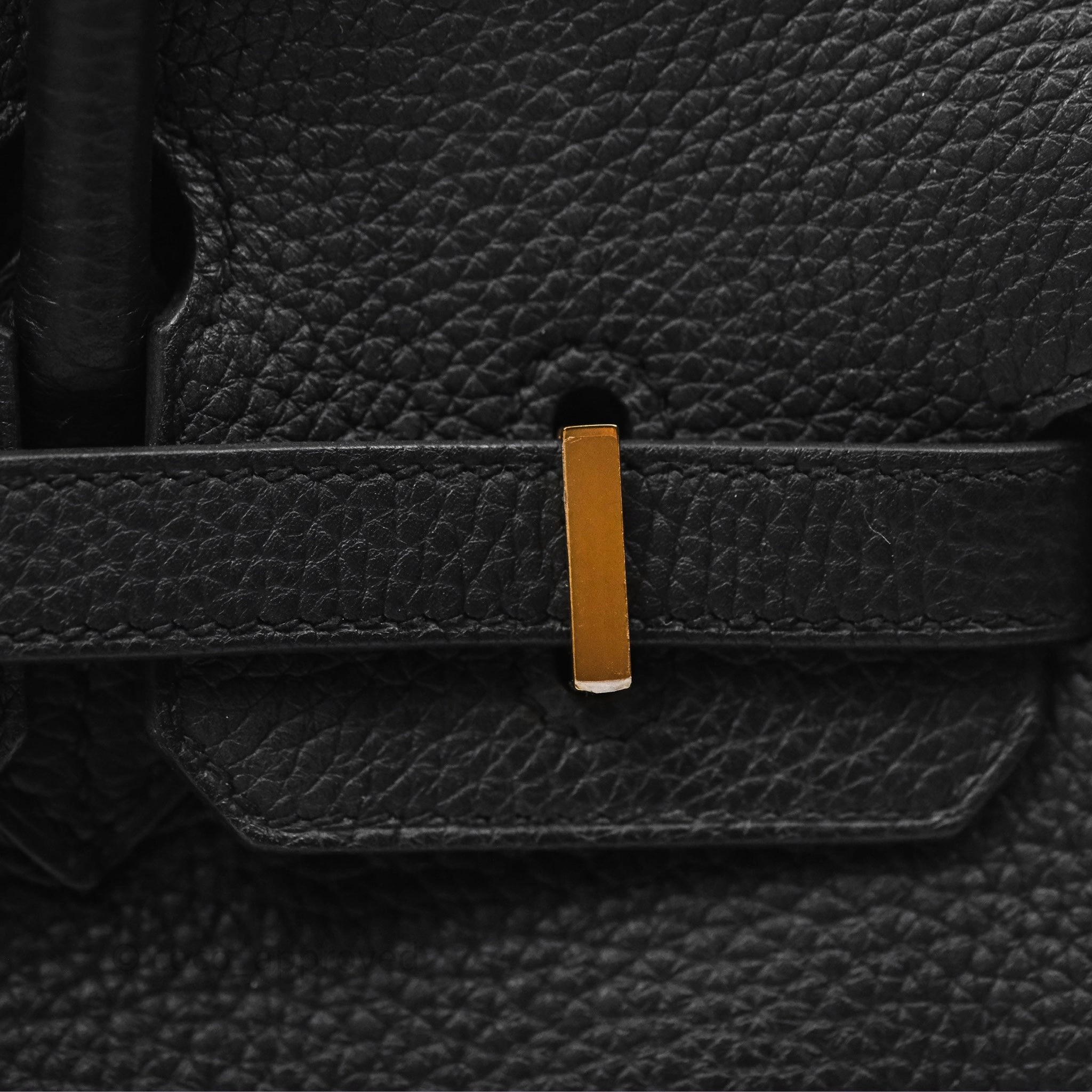 Herms Retourne Birkin 25 Noir Togo Gold Hardware