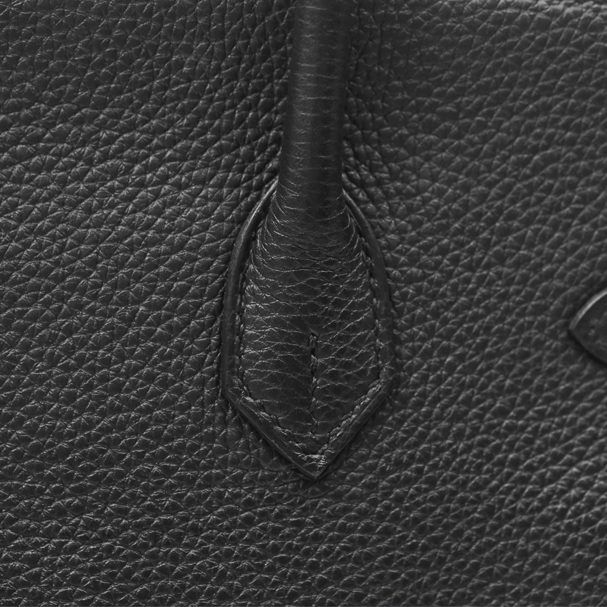 Herms Retourne Birkin 25 Noir Togo Gold Hardware