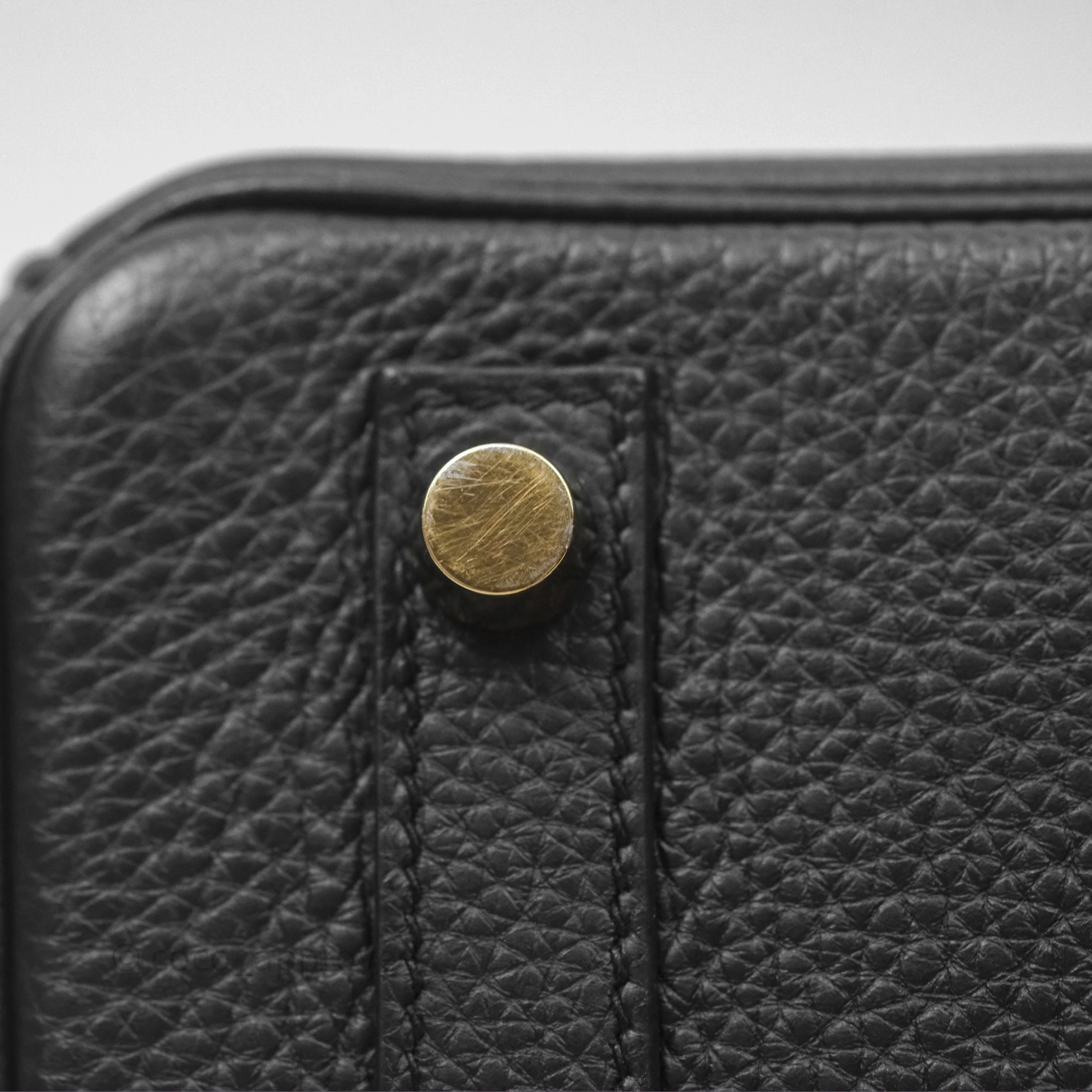 Herms Retourne Birkin 25 Noir Togo Gold Hardware