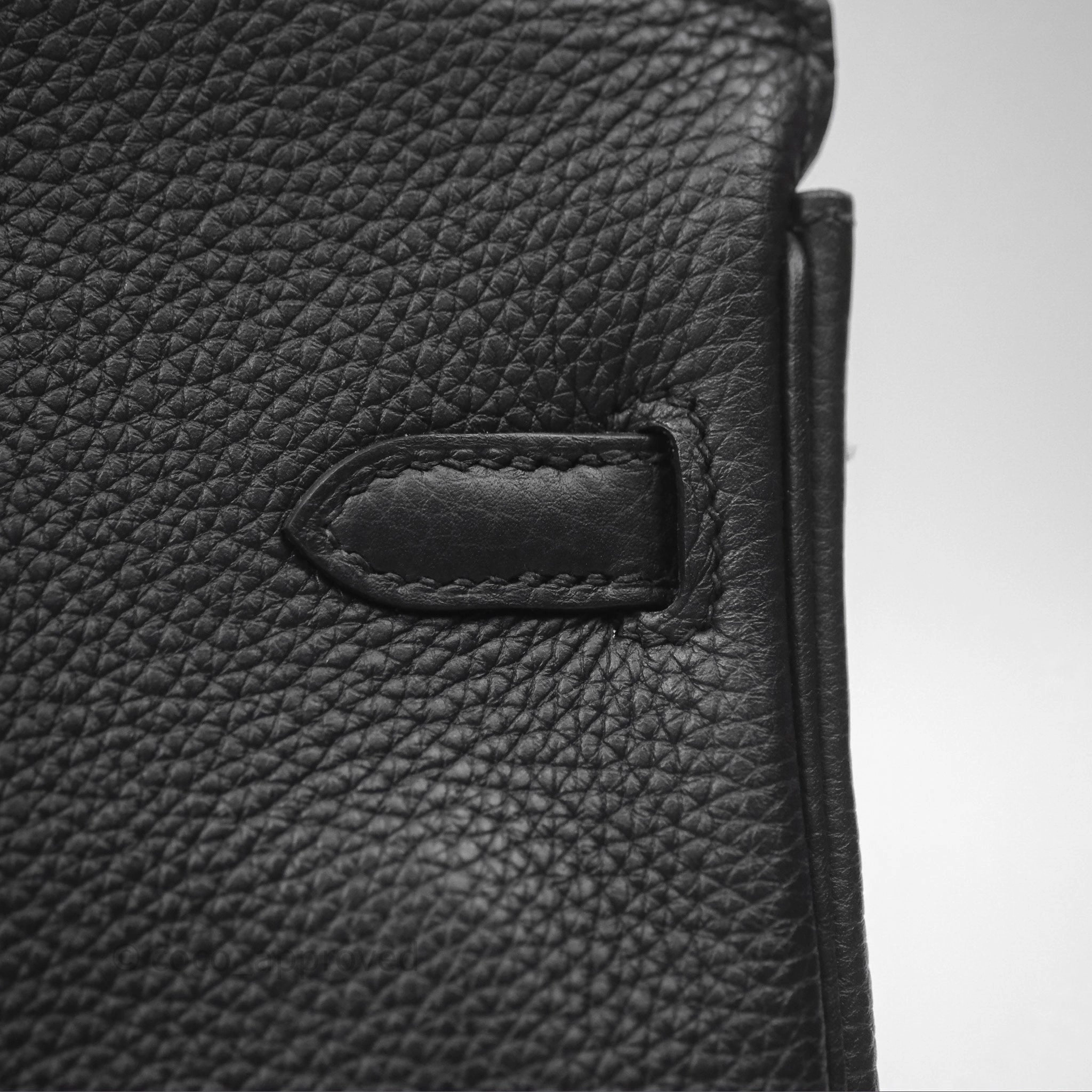Herms Retourne Birkin 25 Noir Togo Gold Hardware