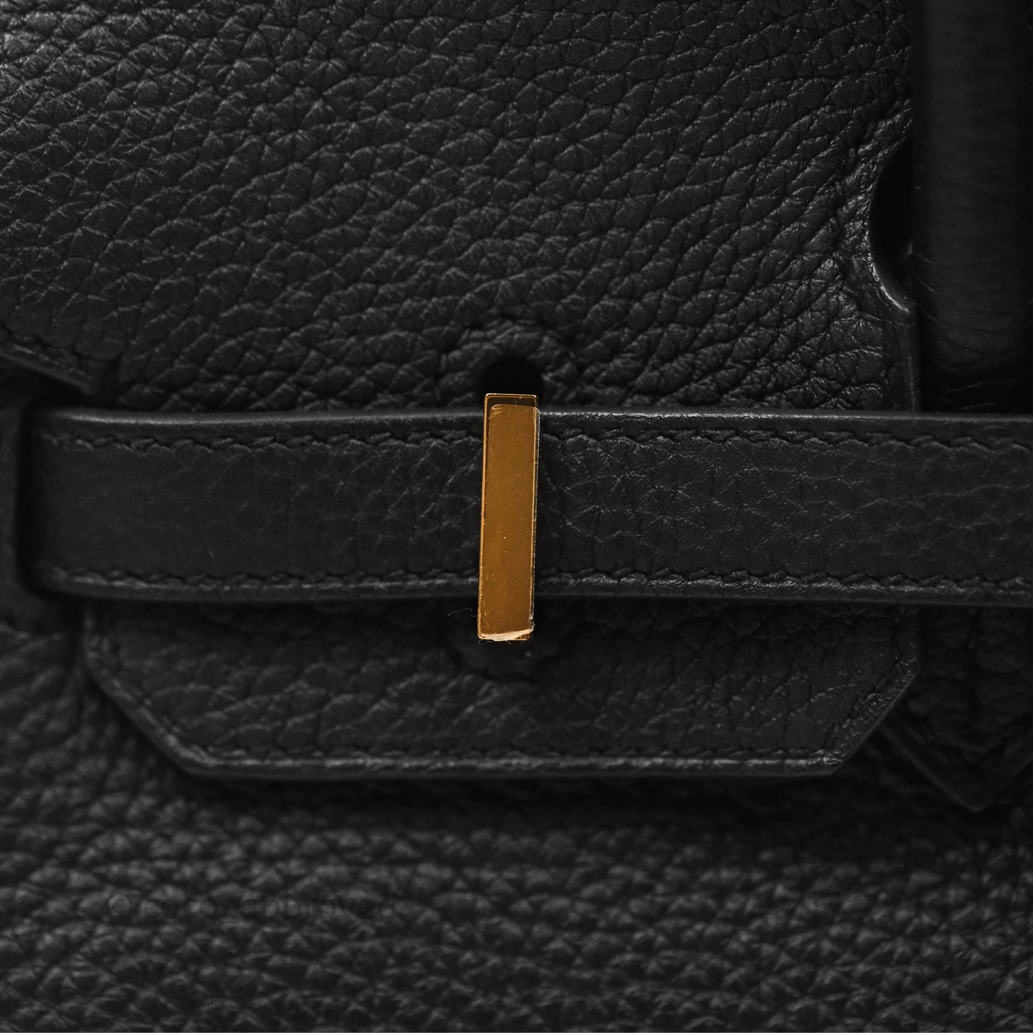 Herms Retourne Birkin 25 Noir Togo Gold Hardware
