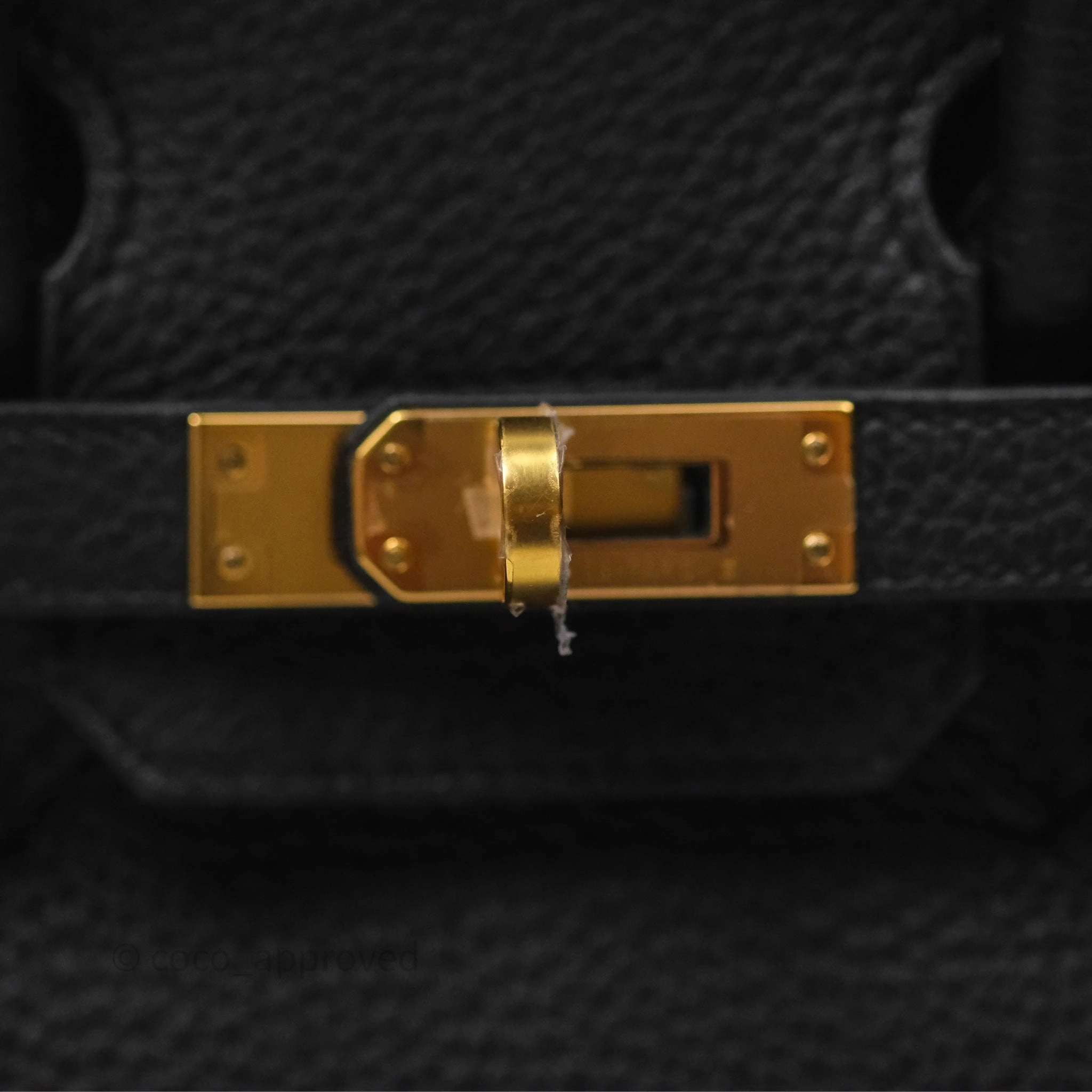 Herms Retourne Birkin 25 Noir Togo Gold Hardware