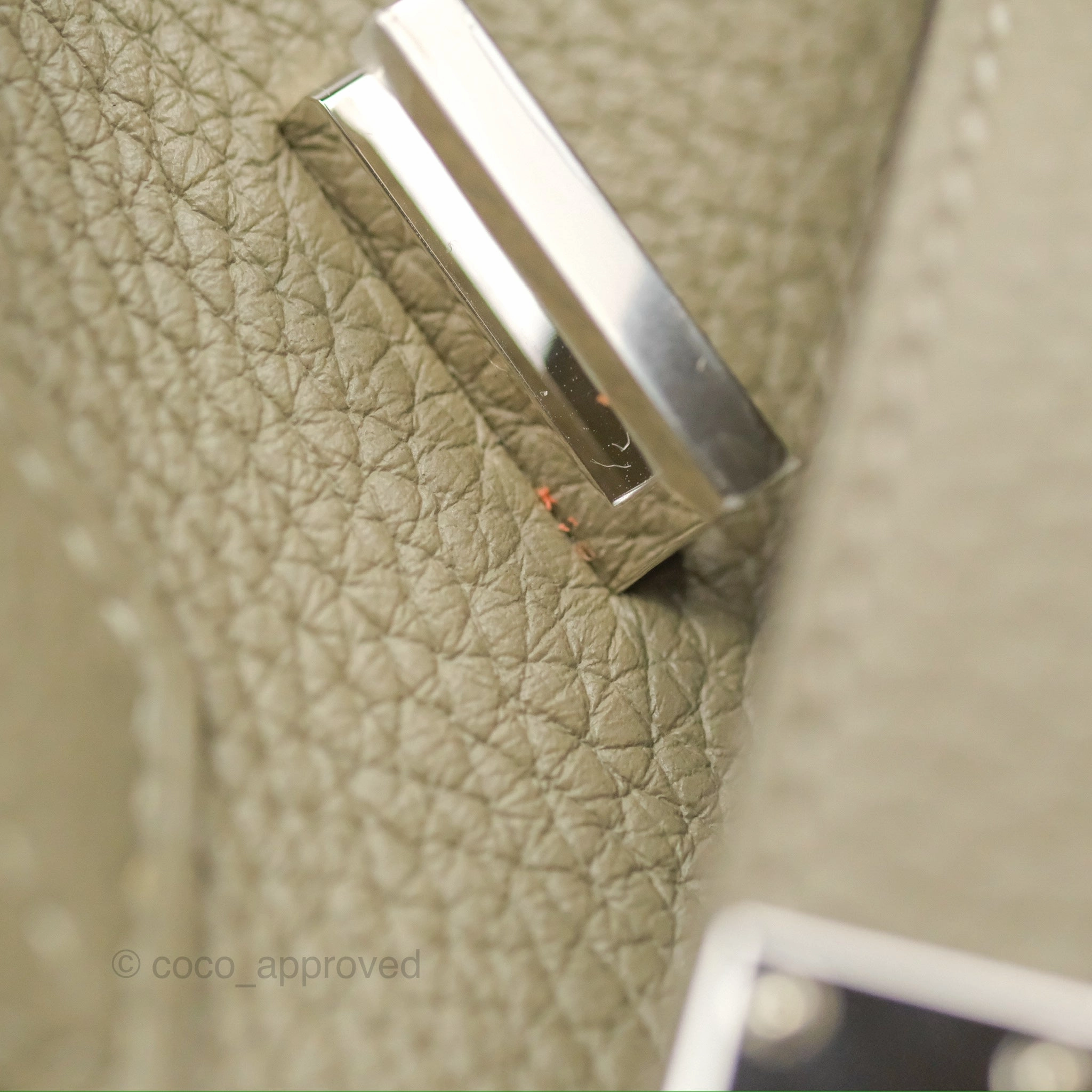 Herms Retourne Birkin 30 Sauge Clemence Palladium Hardware
