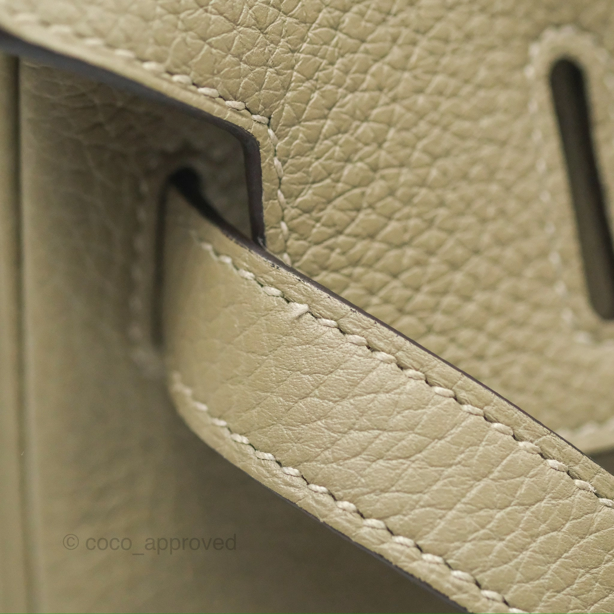 Herms Retourne Birkin 30 Sauge Clemence Palladium Hardware