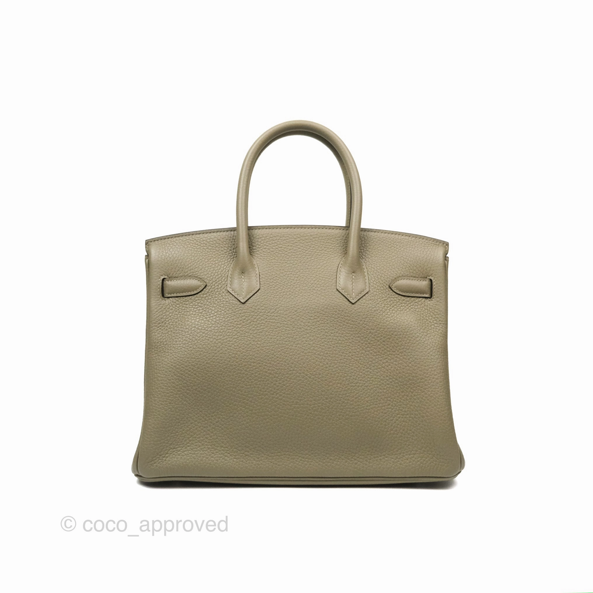 Herms Retourne Birkin 30 Sauge Clemence Palladium Hardware