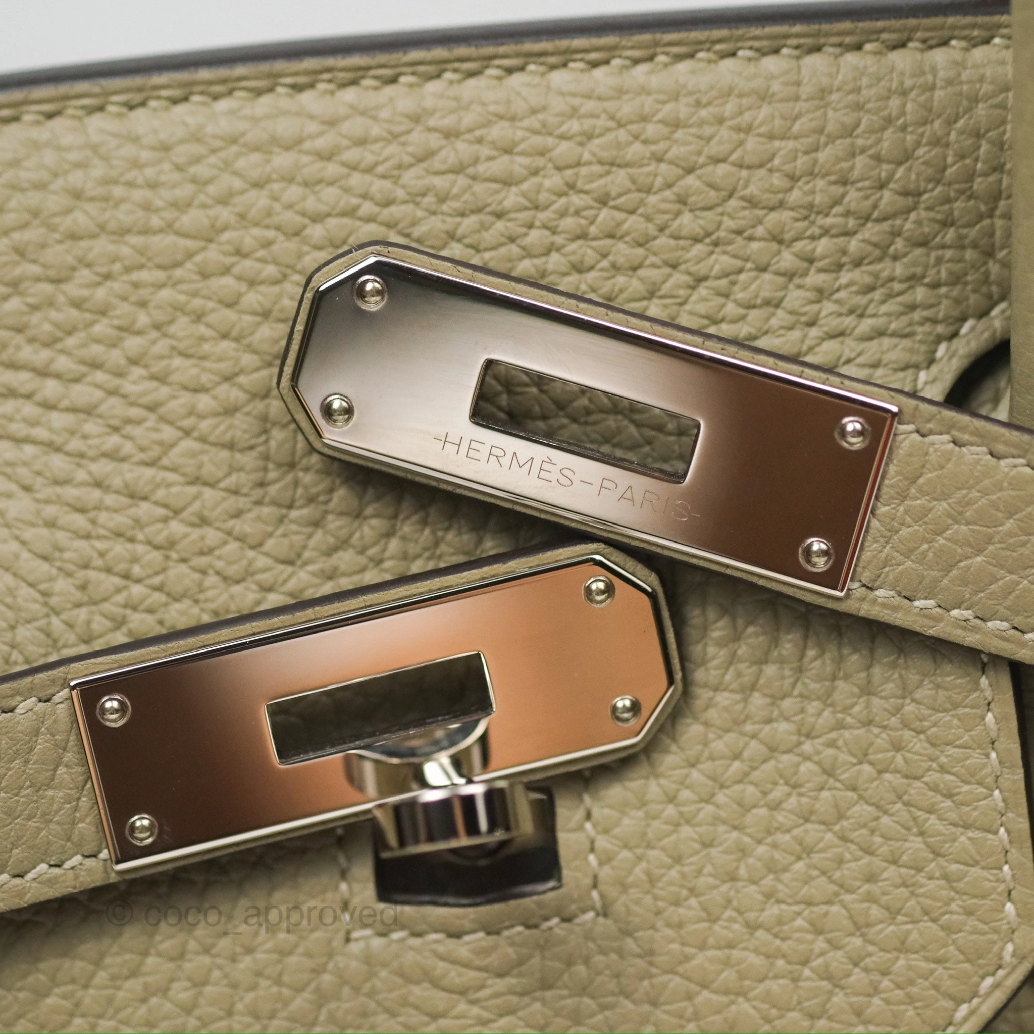 Herms Retourne Birkin 30 Sauge Clemence Palladium Hardware