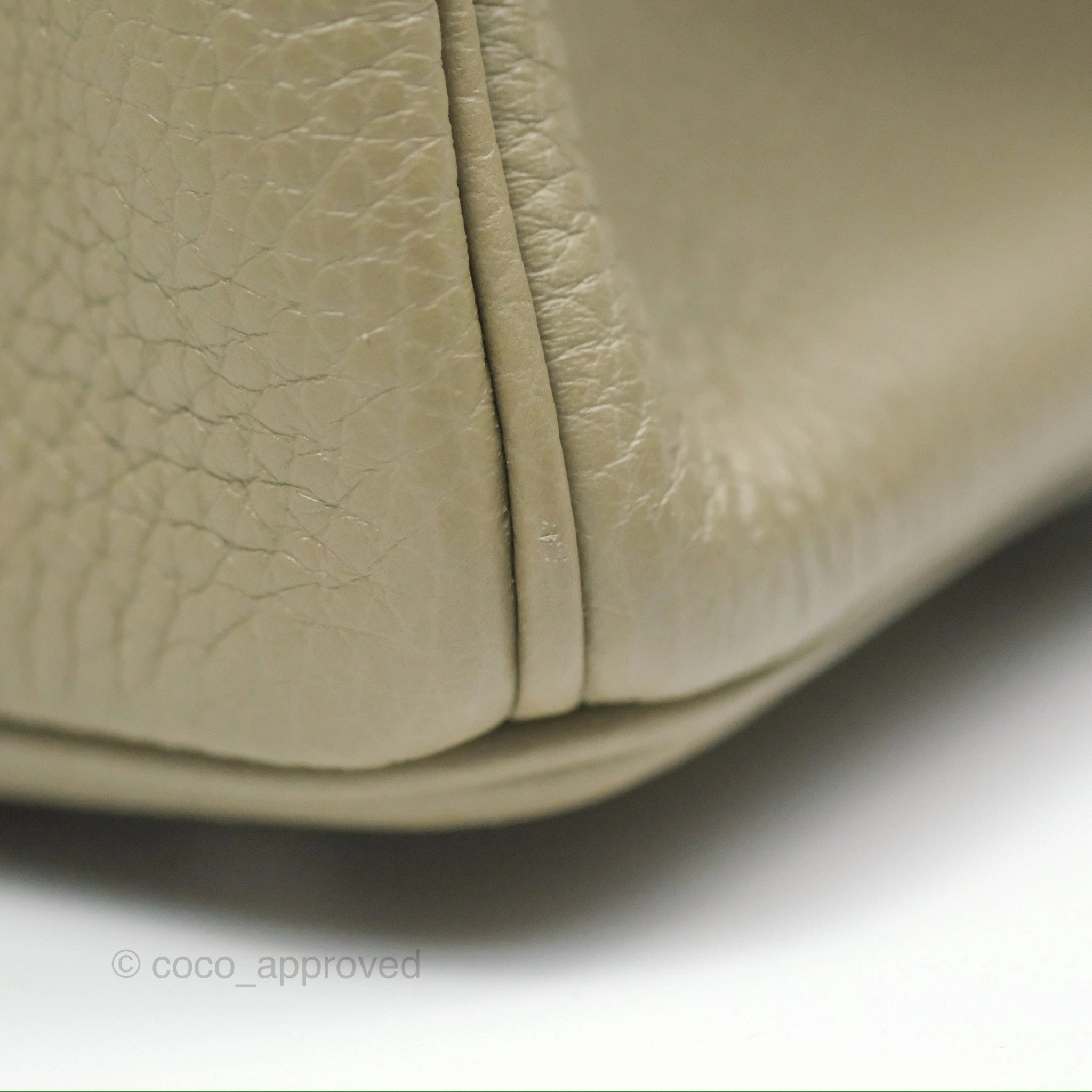 Herms Retourne Birkin 30 Sauge Clemence Palladium Hardware