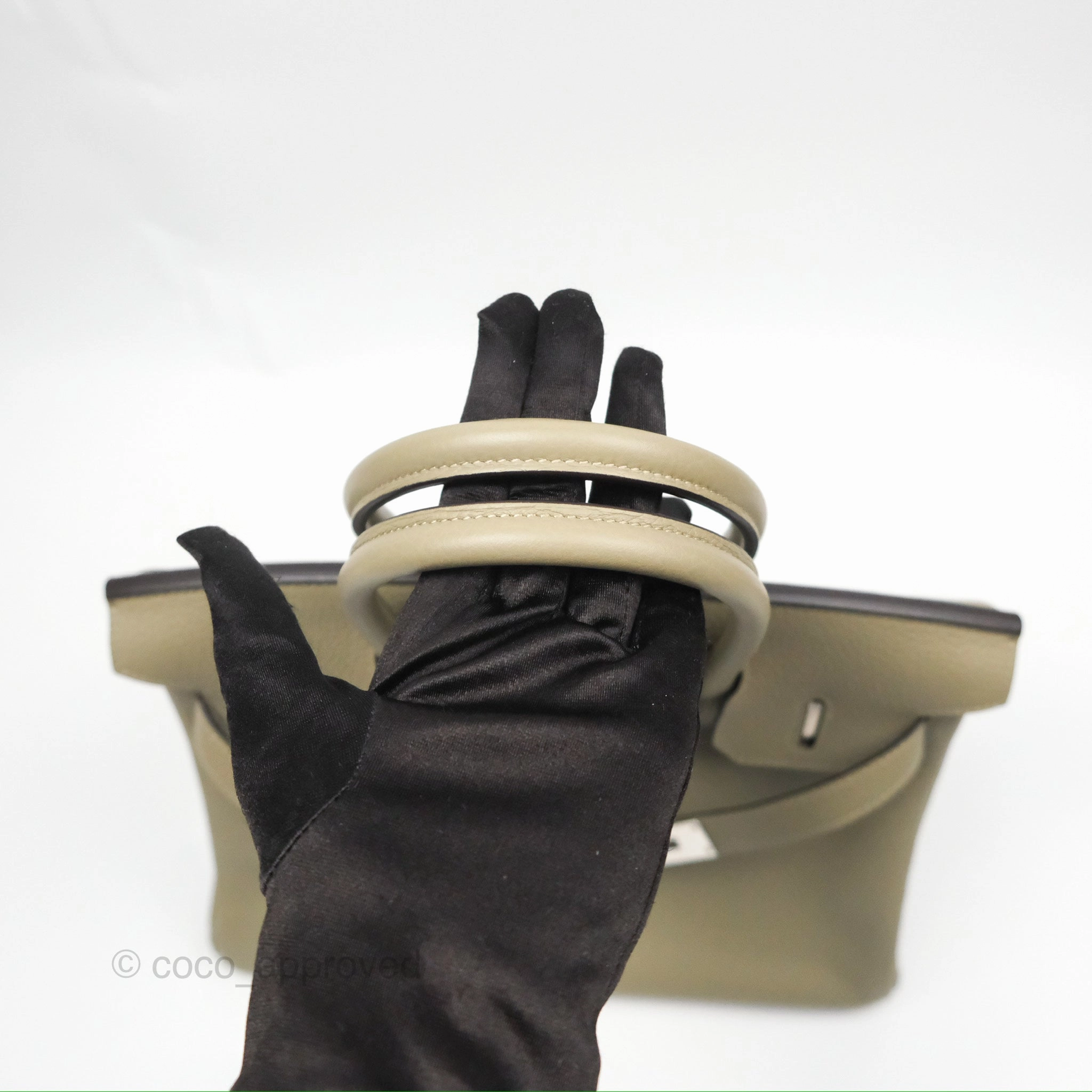 Herms Retourne Birkin 30 Sauge Clemence Palladium Hardware