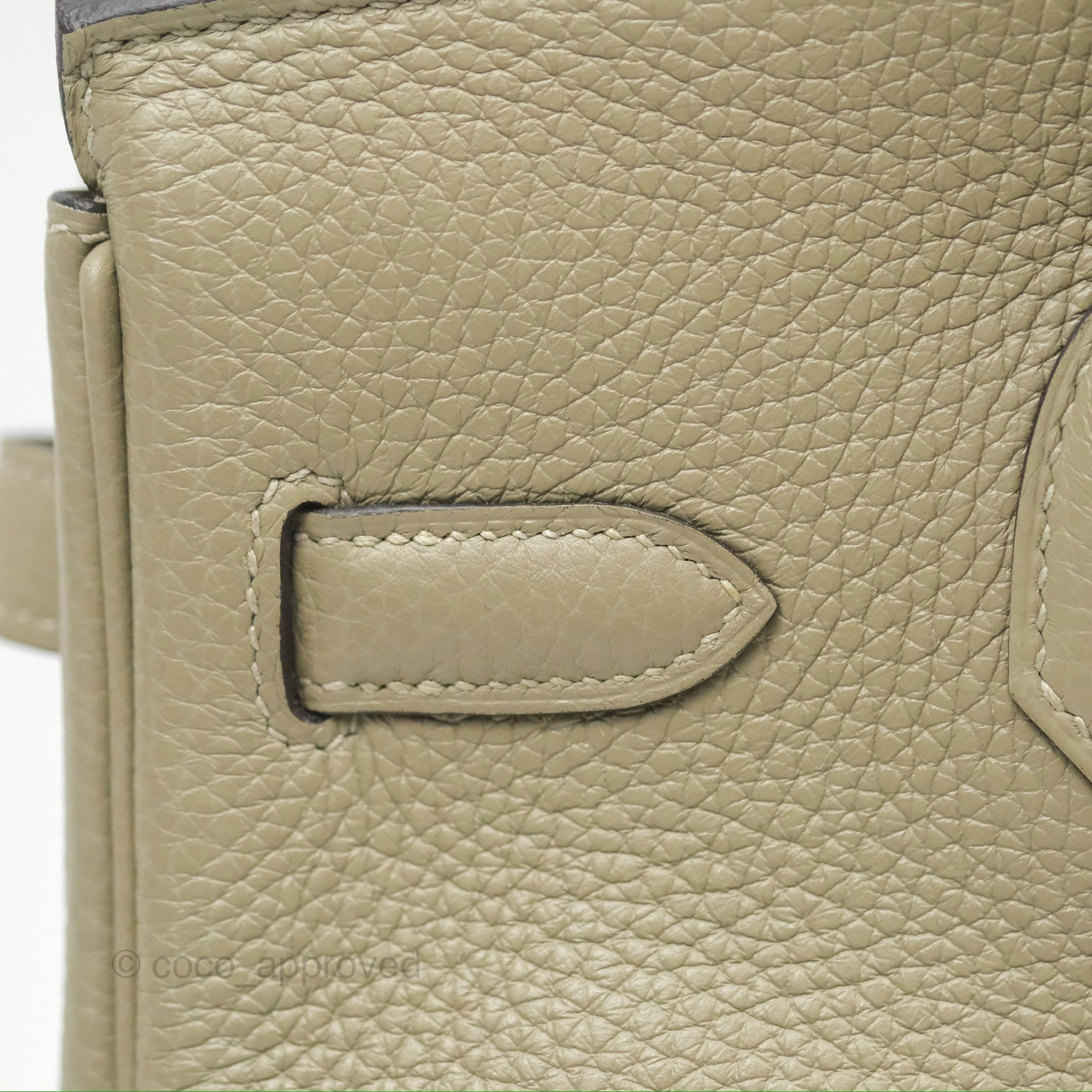 Herms Retourne Birkin 30 Sauge Clemence Palladium Hardware