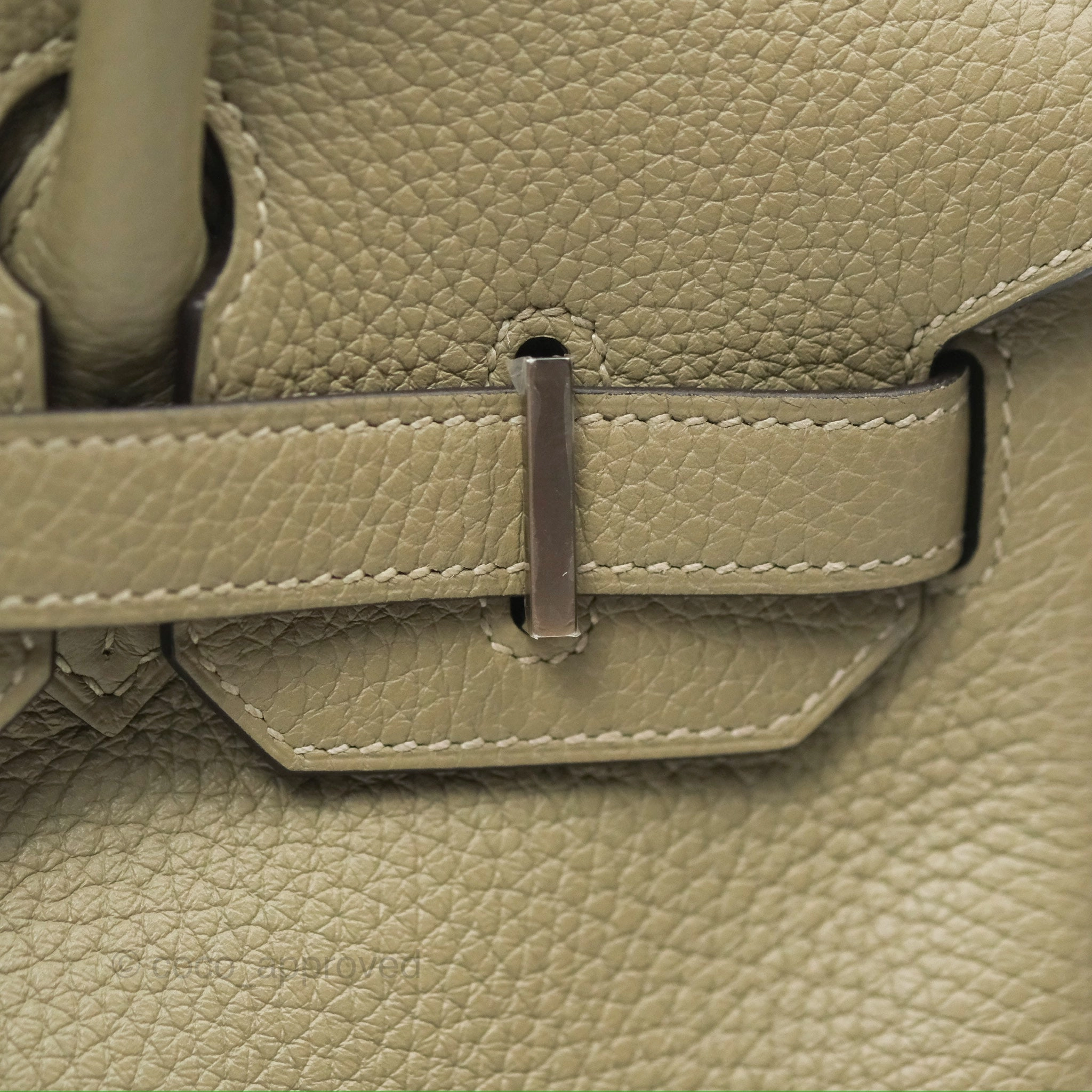 Herms Retourne Birkin 30 Sauge Clemence Palladium Hardware