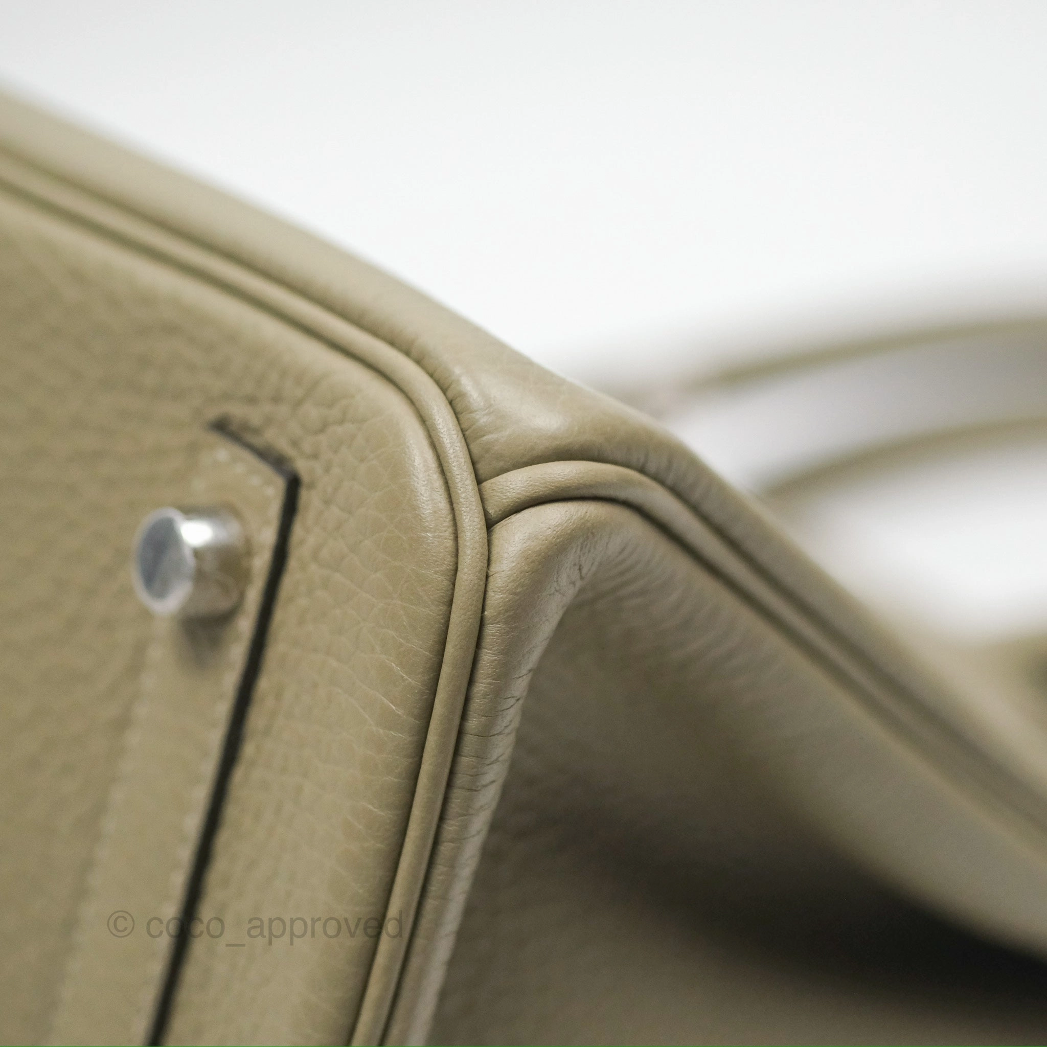 Herms Retourne Birkin 30 Sauge Clemence Palladium Hardware