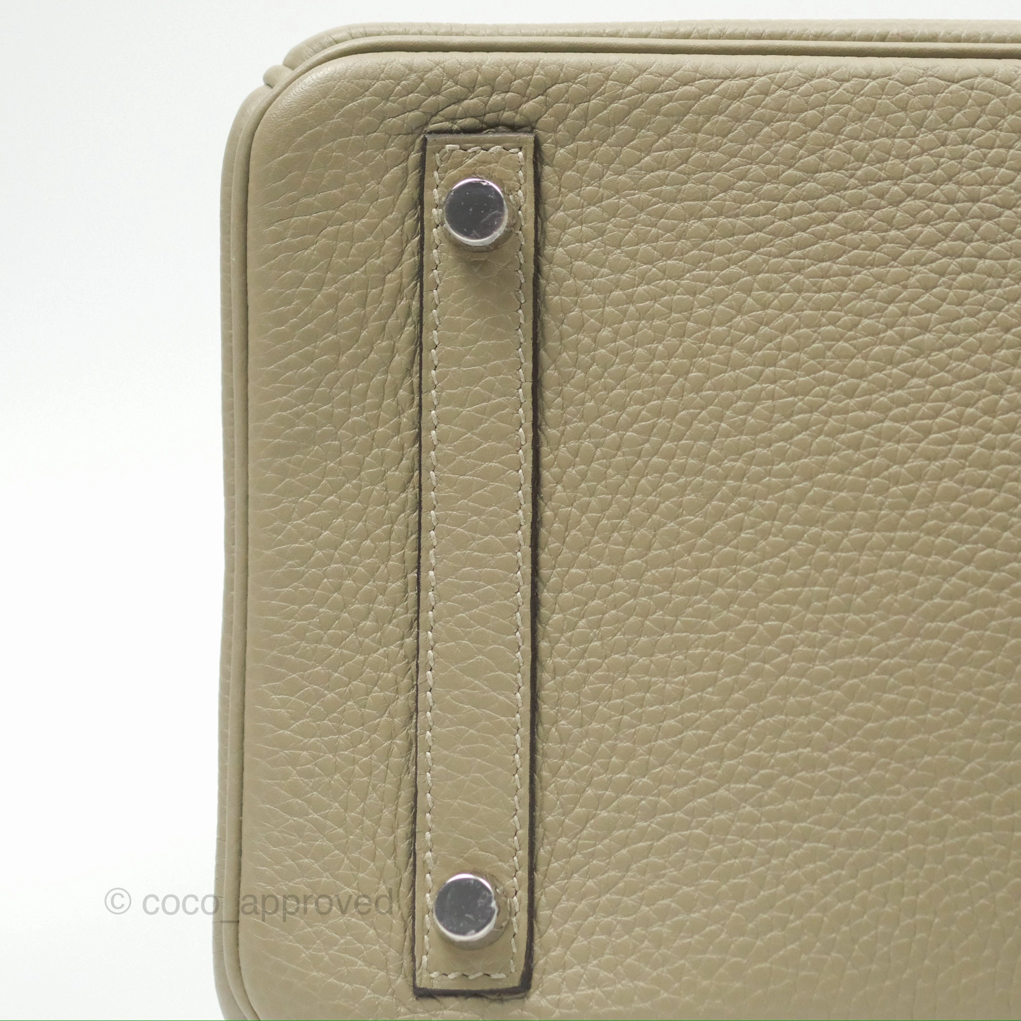Herms Retourne Birkin 30 Sauge Clemence Palladium Hardware