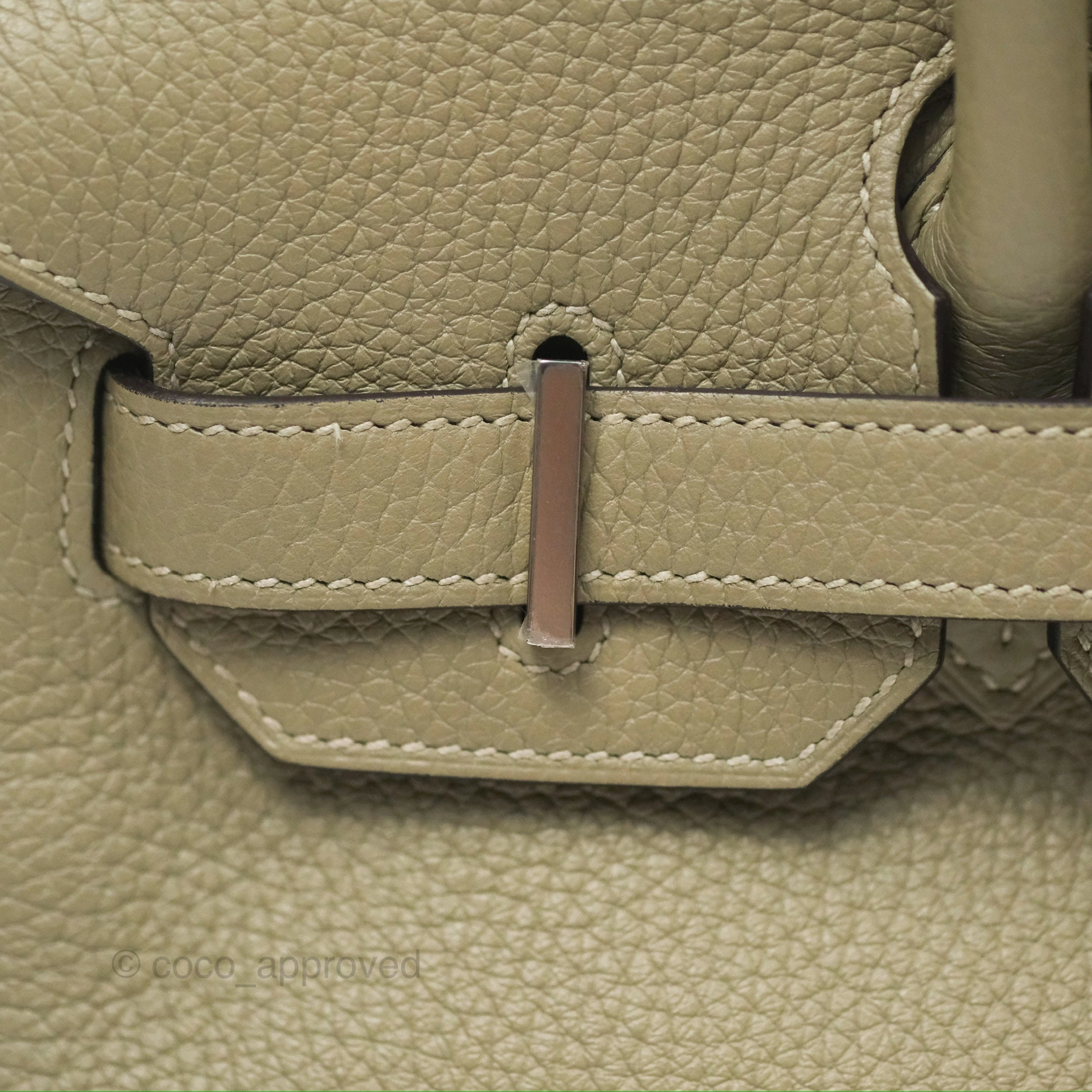 Herms Retourne Birkin 30 Sauge Clemence Palladium Hardware