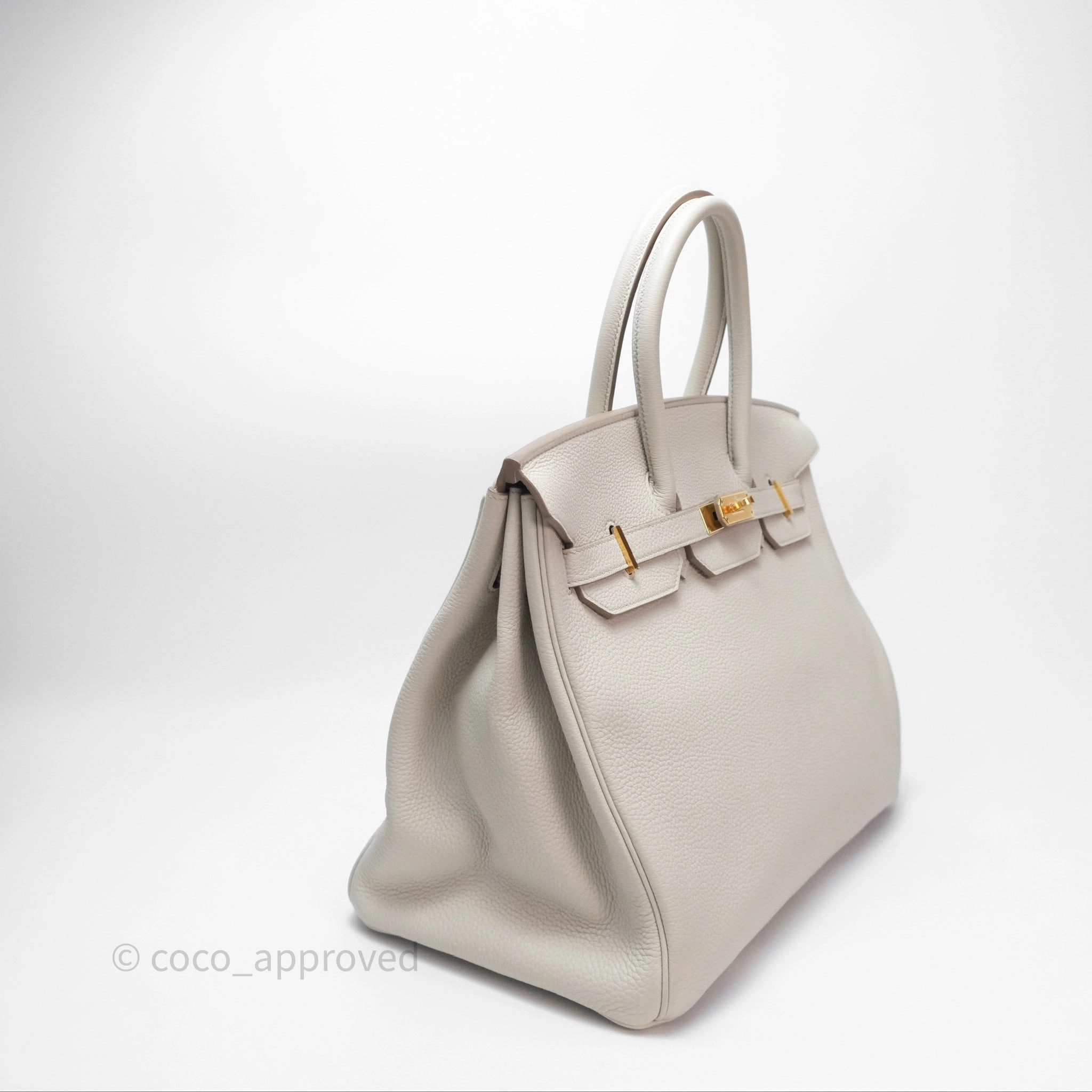 Herms Retourne Birkin 35 Beton Togo Gold Hardware