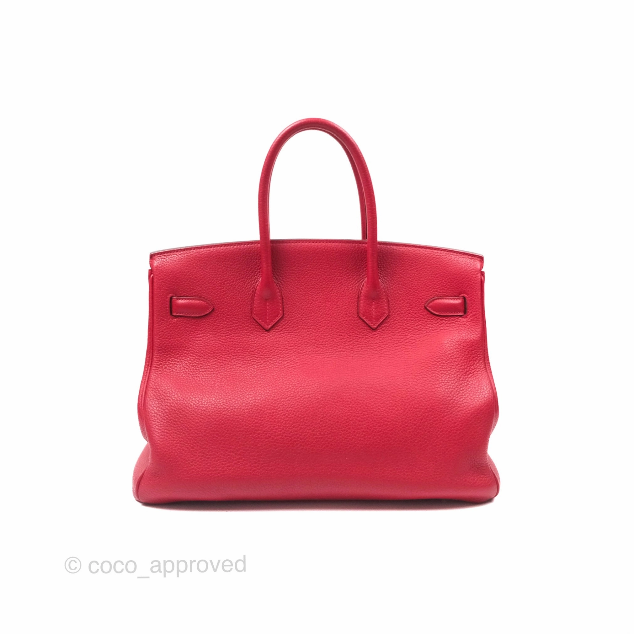 Herms Retourne Birkin 35 Red Togo Gold Hardware