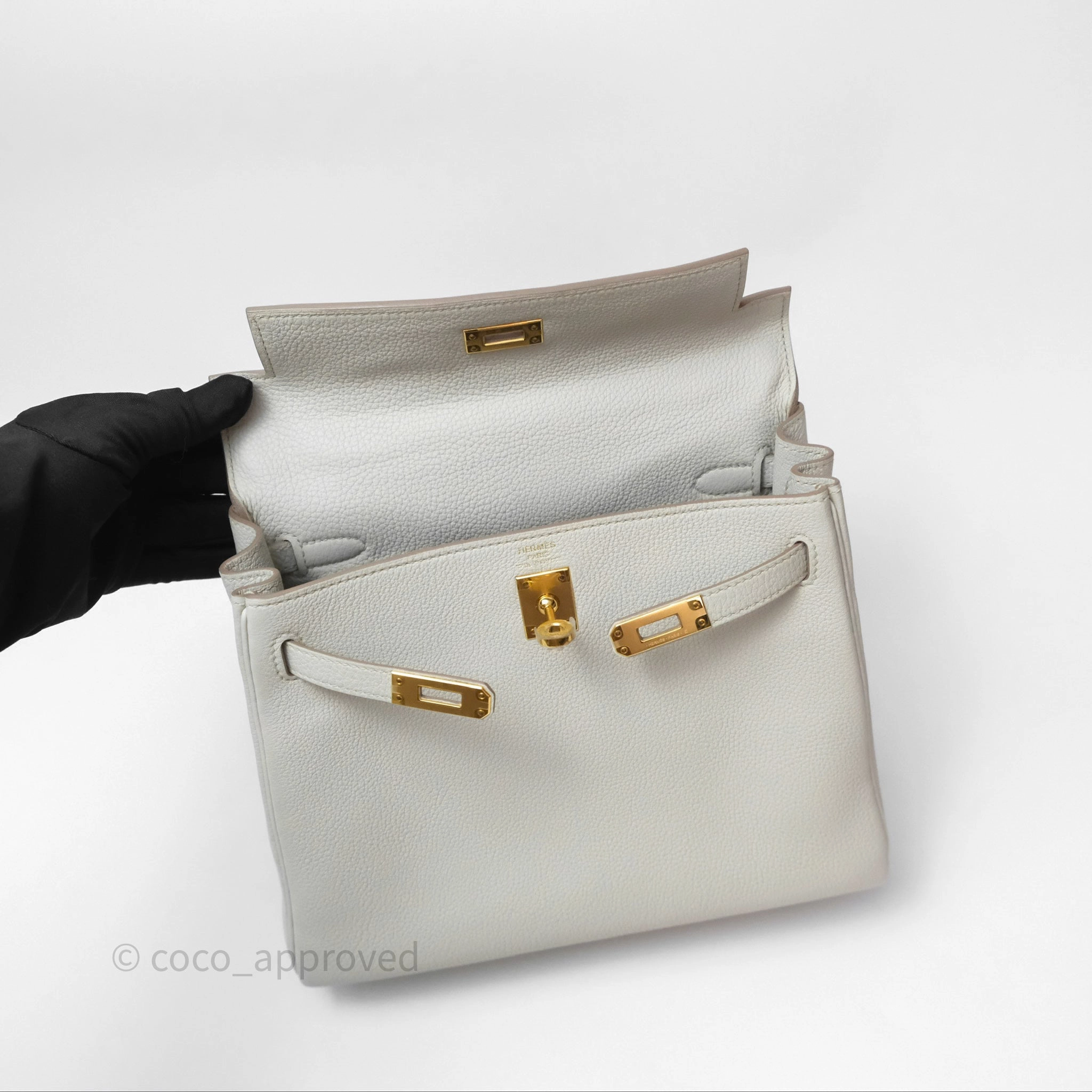 Herms Retourne Kelly 25 Beton 8L Togo Gold Hardware