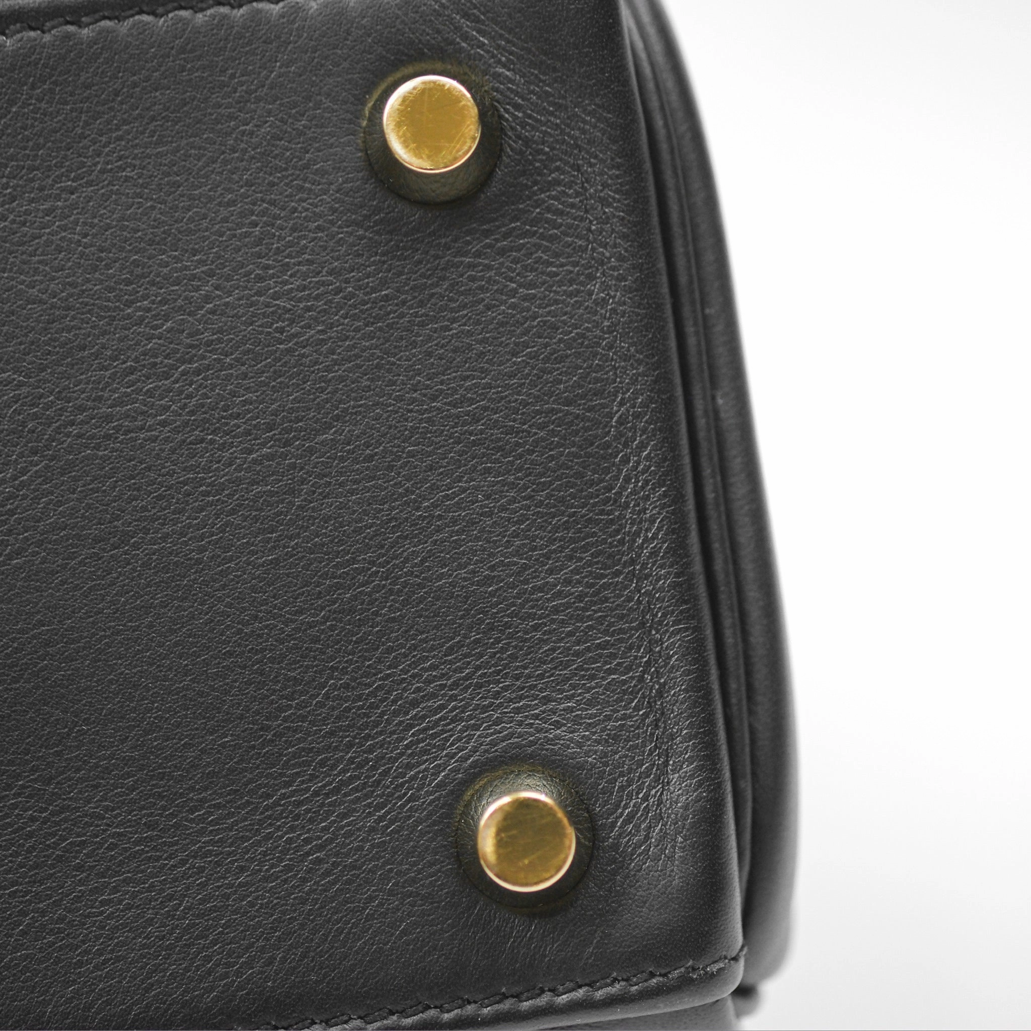 Herms Retourne Kelly 25 Black Noir 89 Swift Gold Hardware