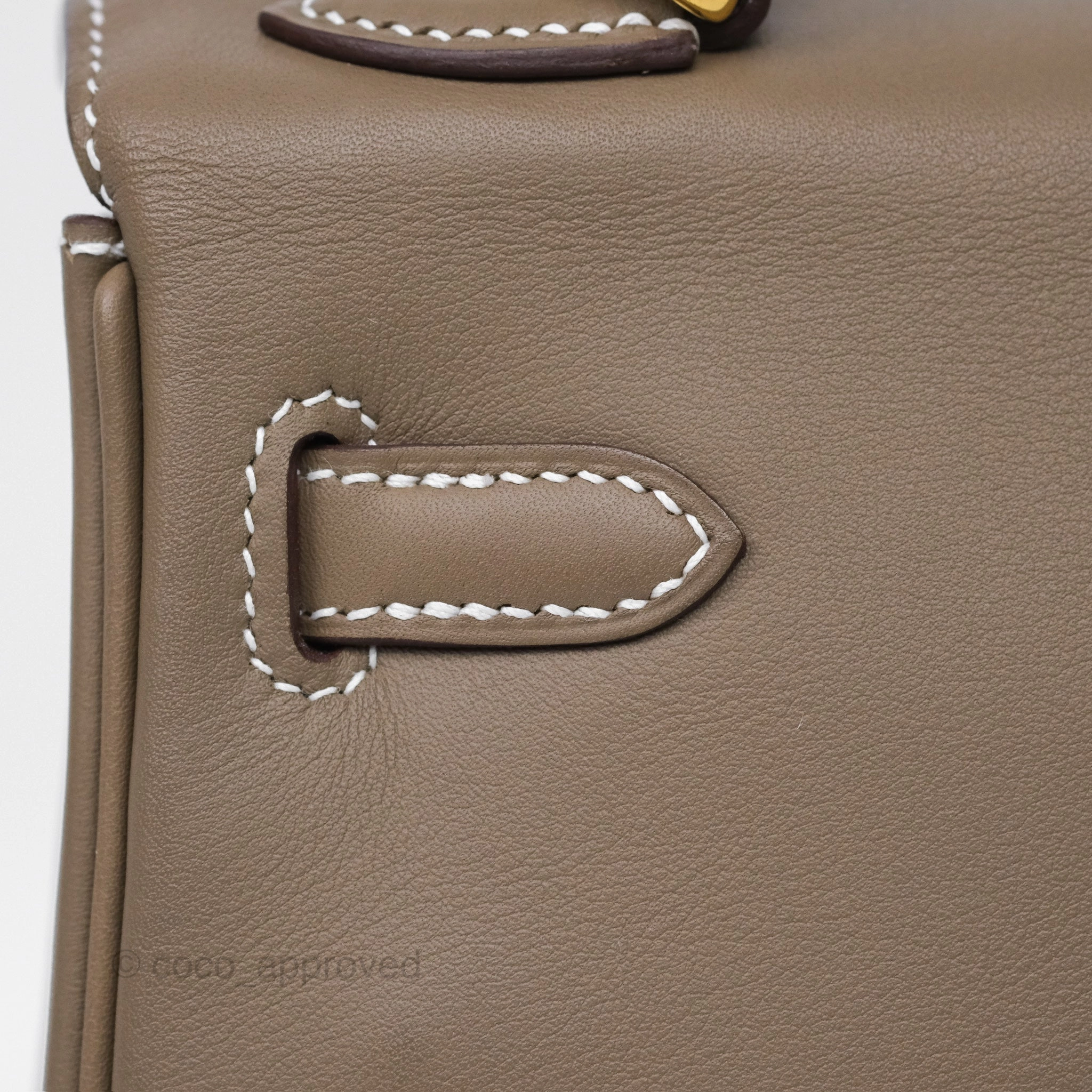 Herms Retourne Kelly 25 Etoupe 18 Swift Gold Hardware