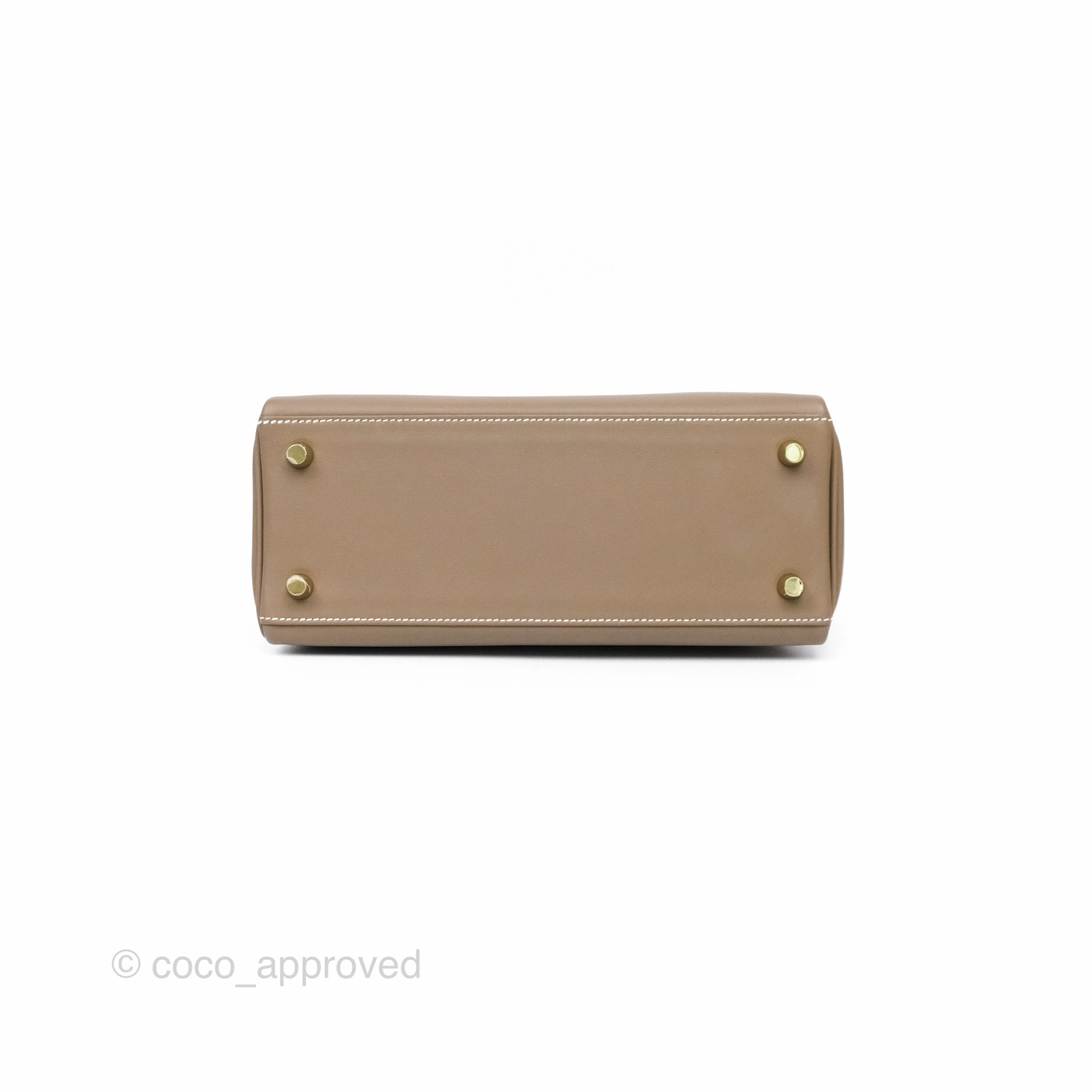 Herms Retourne Kelly 25 Etoupe 18 Swift Gold Hardware