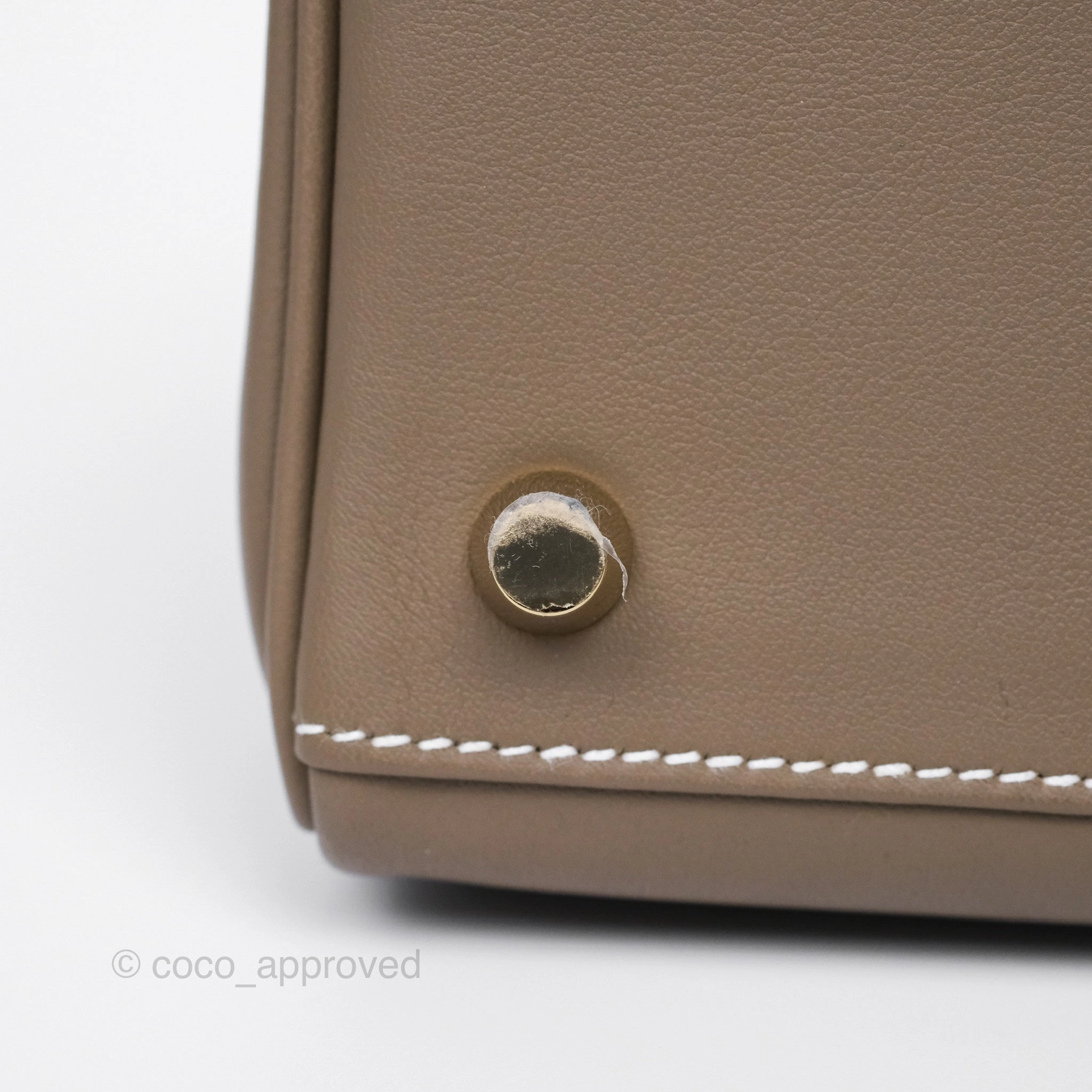 Herms Retourne Kelly 25 Etoupe 18 Swift Gold Hardware