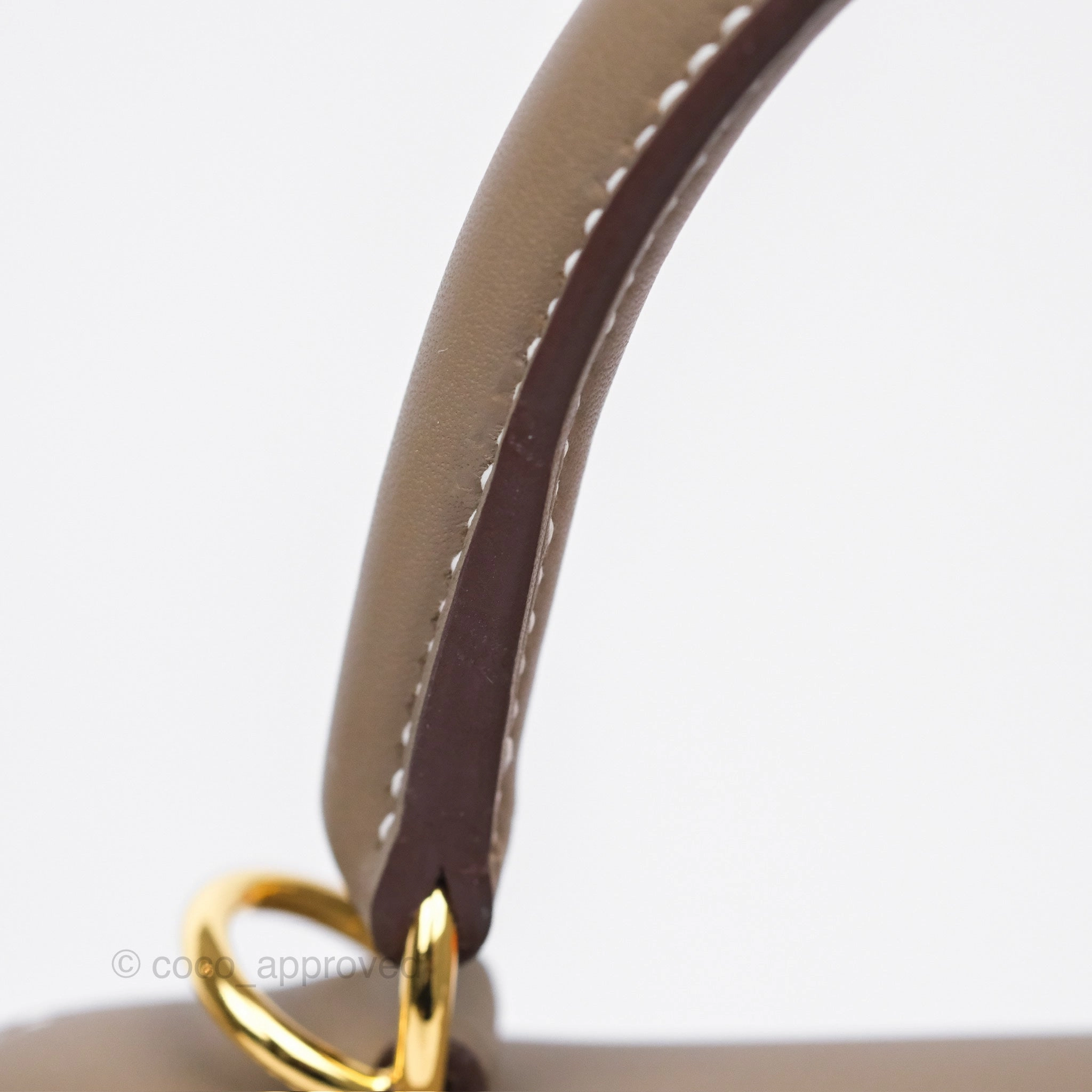 Herms Retourne Kelly 25 Etoupe 18 Swift Gold Hardware