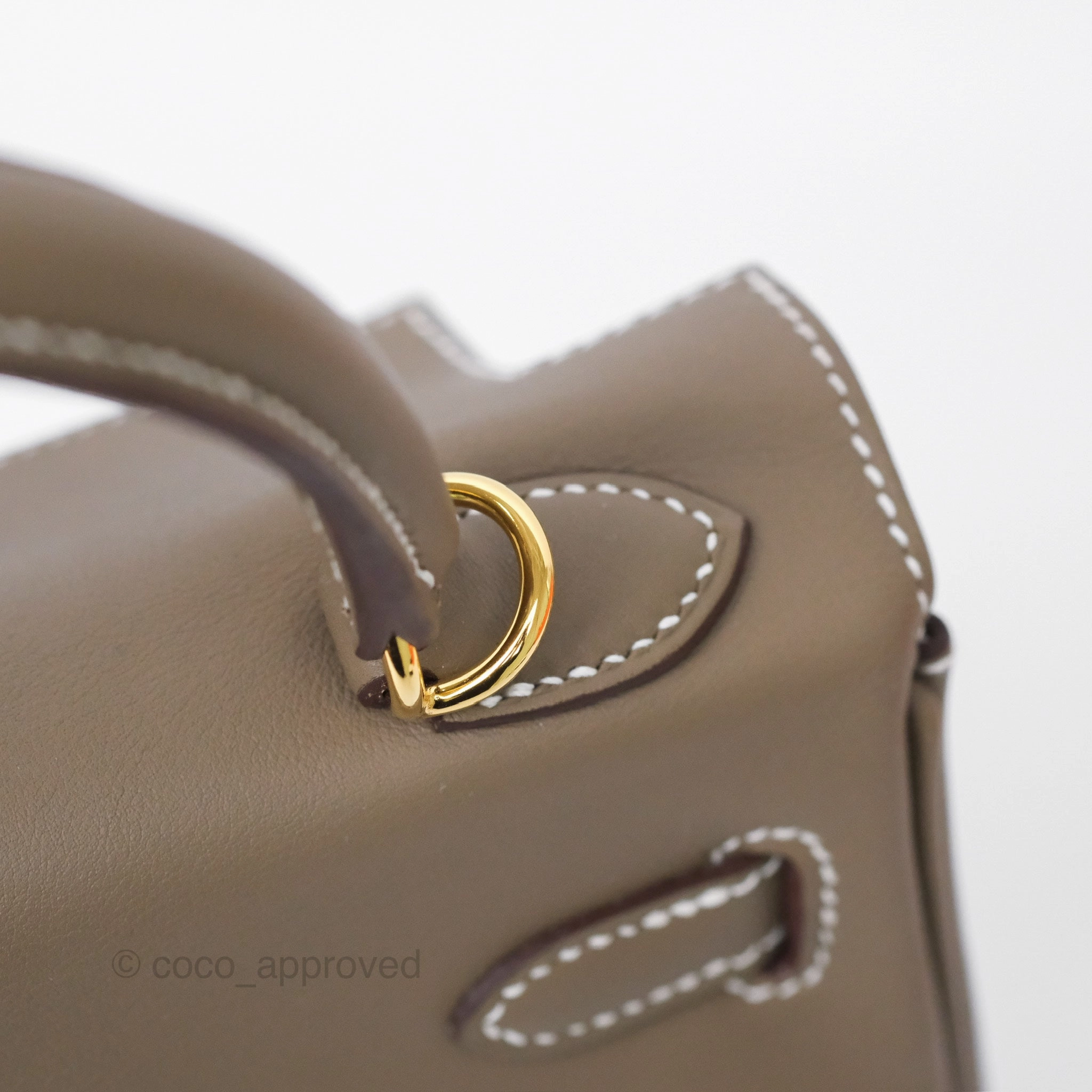 Herms Retourne Kelly 25 Etoupe 18 Swift Gold Hardware