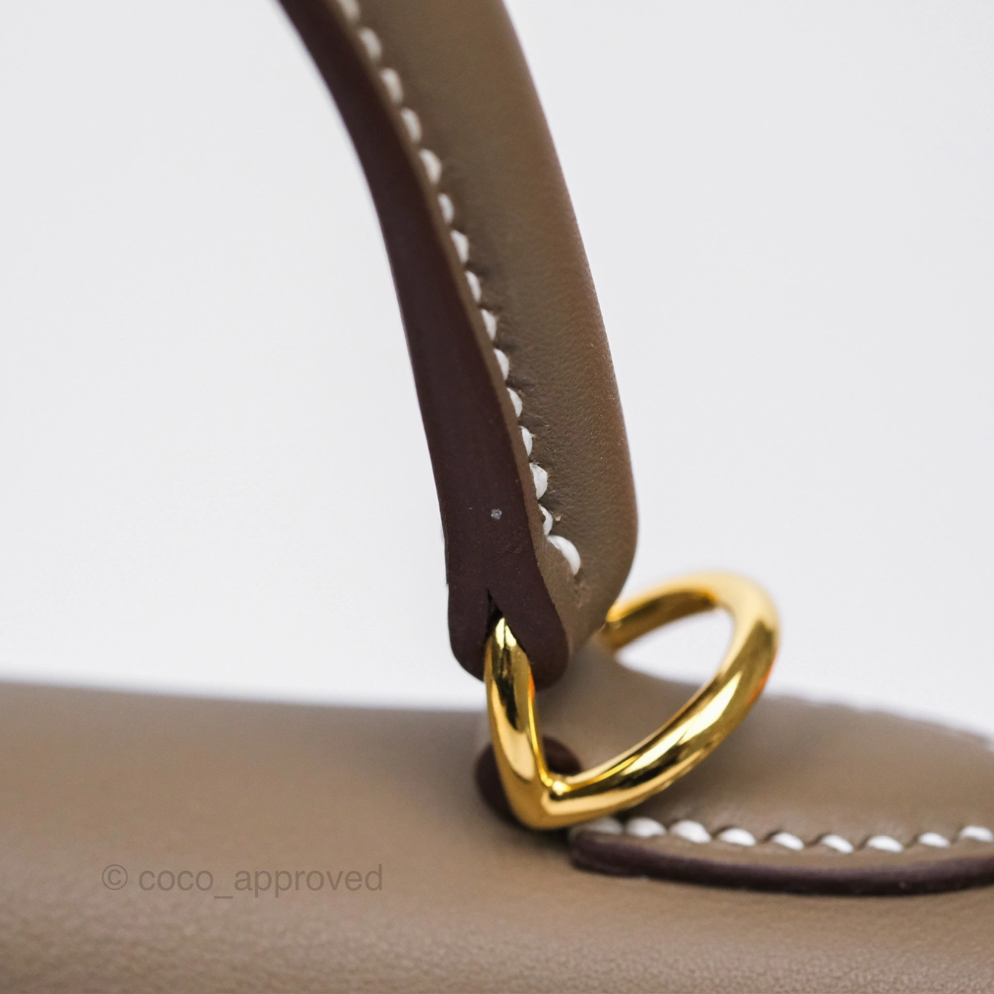 Herms Retourne Kelly 25 Etoupe 18 Swift Gold Hardware