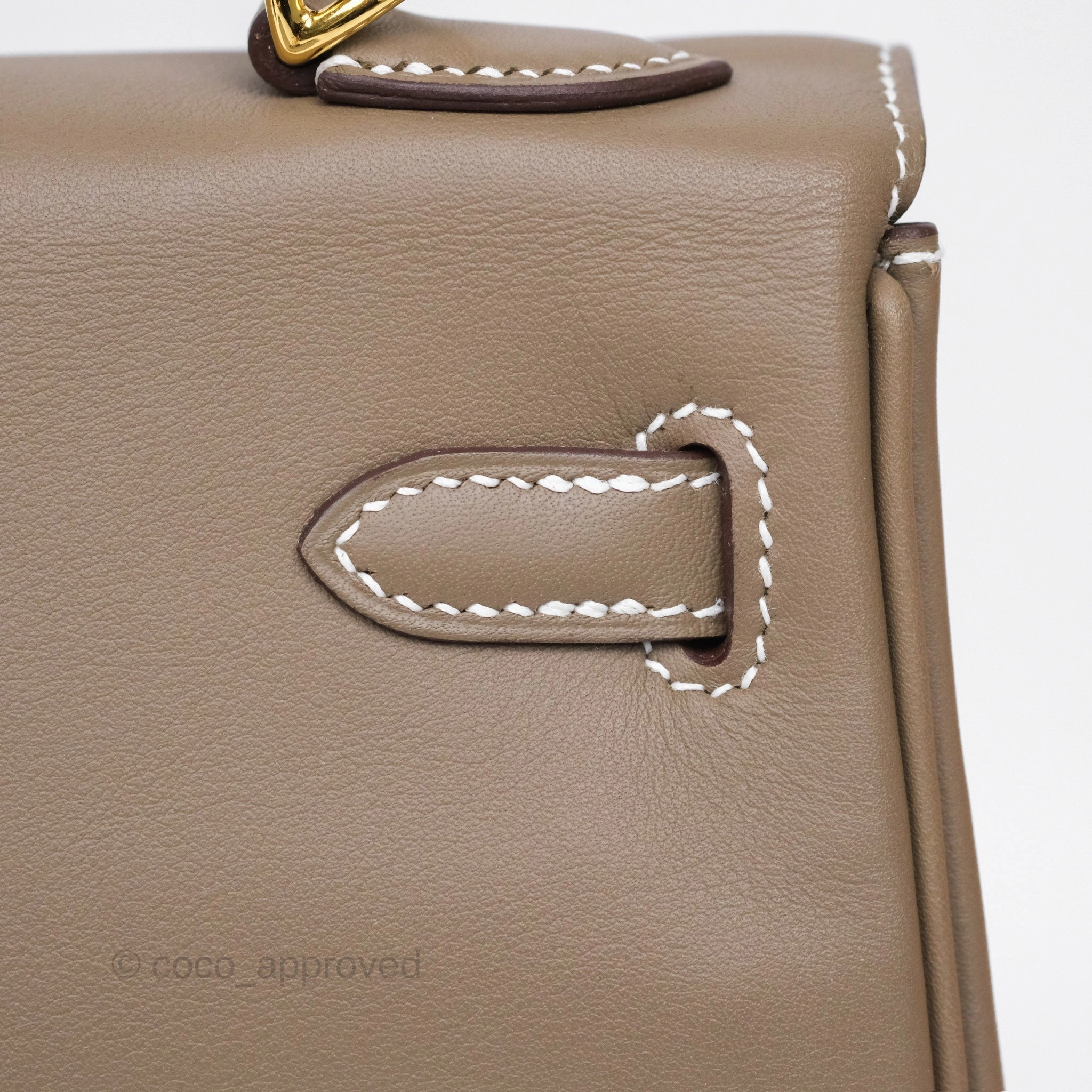 Herms Retourne Kelly 25 Etoupe 18 Swift Gold Hardware