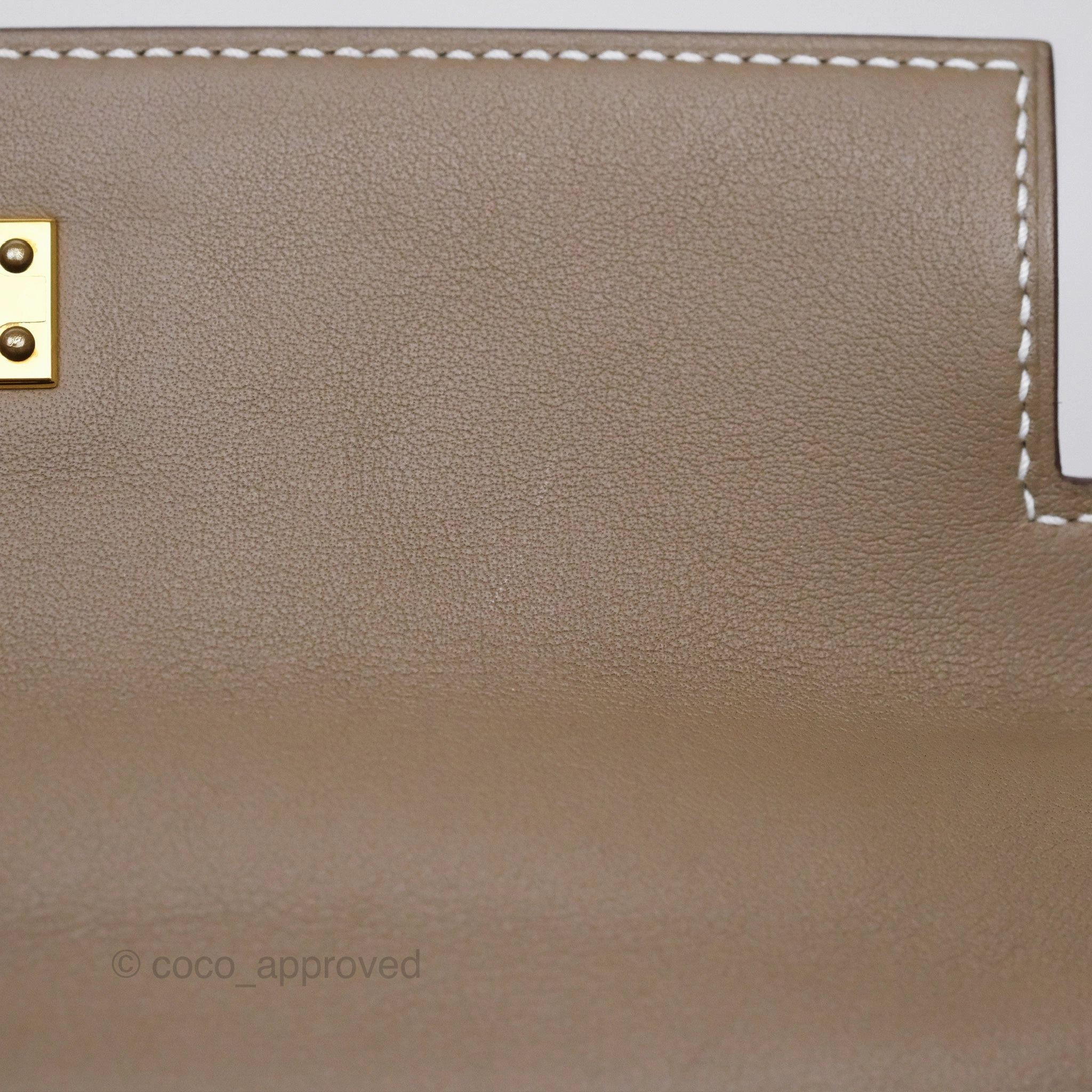 Herms Retourne Kelly 25 Etoupe 18 Swift Gold Hardware