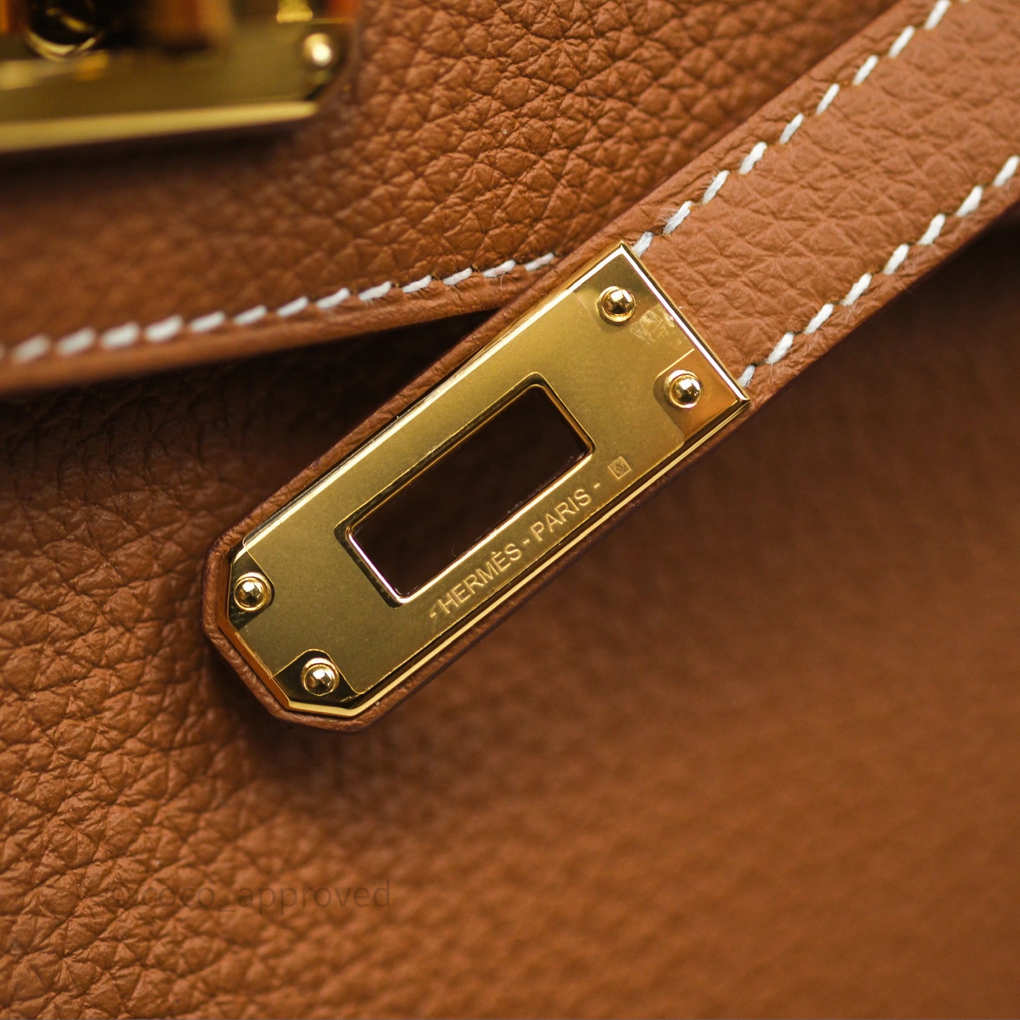 Herms Retourne Kelly 25 Gold 37 Togo Gold Hardware
