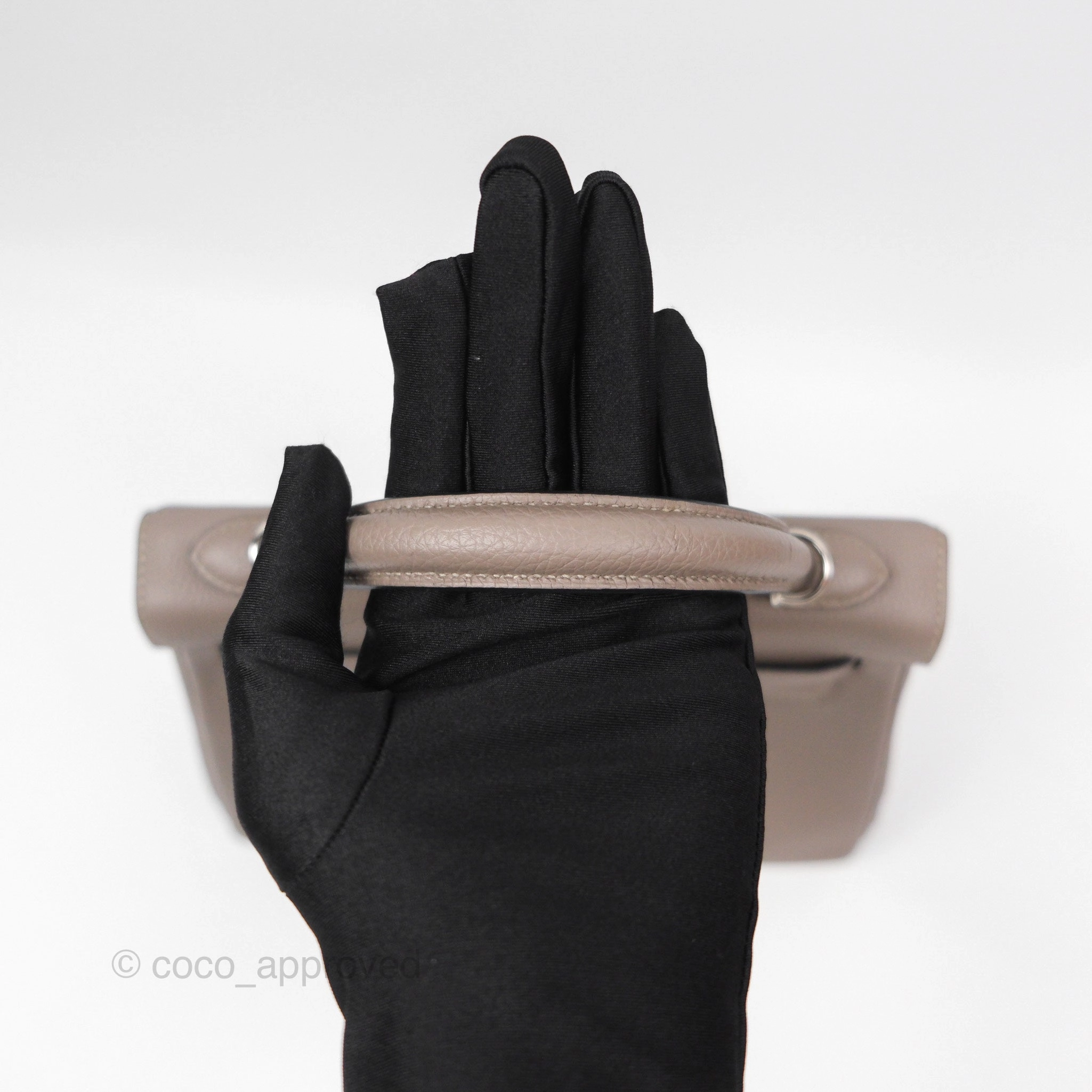 Herms Retourne Kelly 25 Gris Asphalte M8 Togo Palladium Hardware