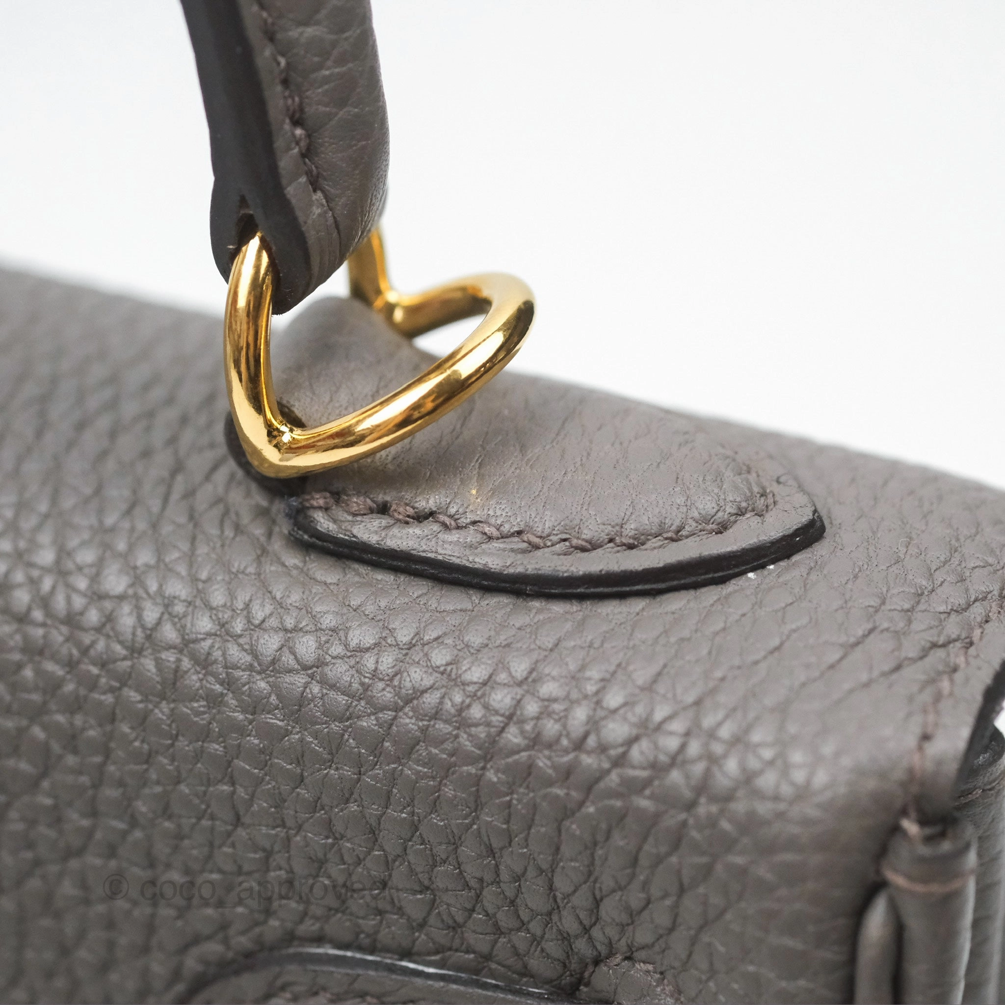 Herms Retourne Kelly 25 Gris Etain 8F Togo Gold Hardware