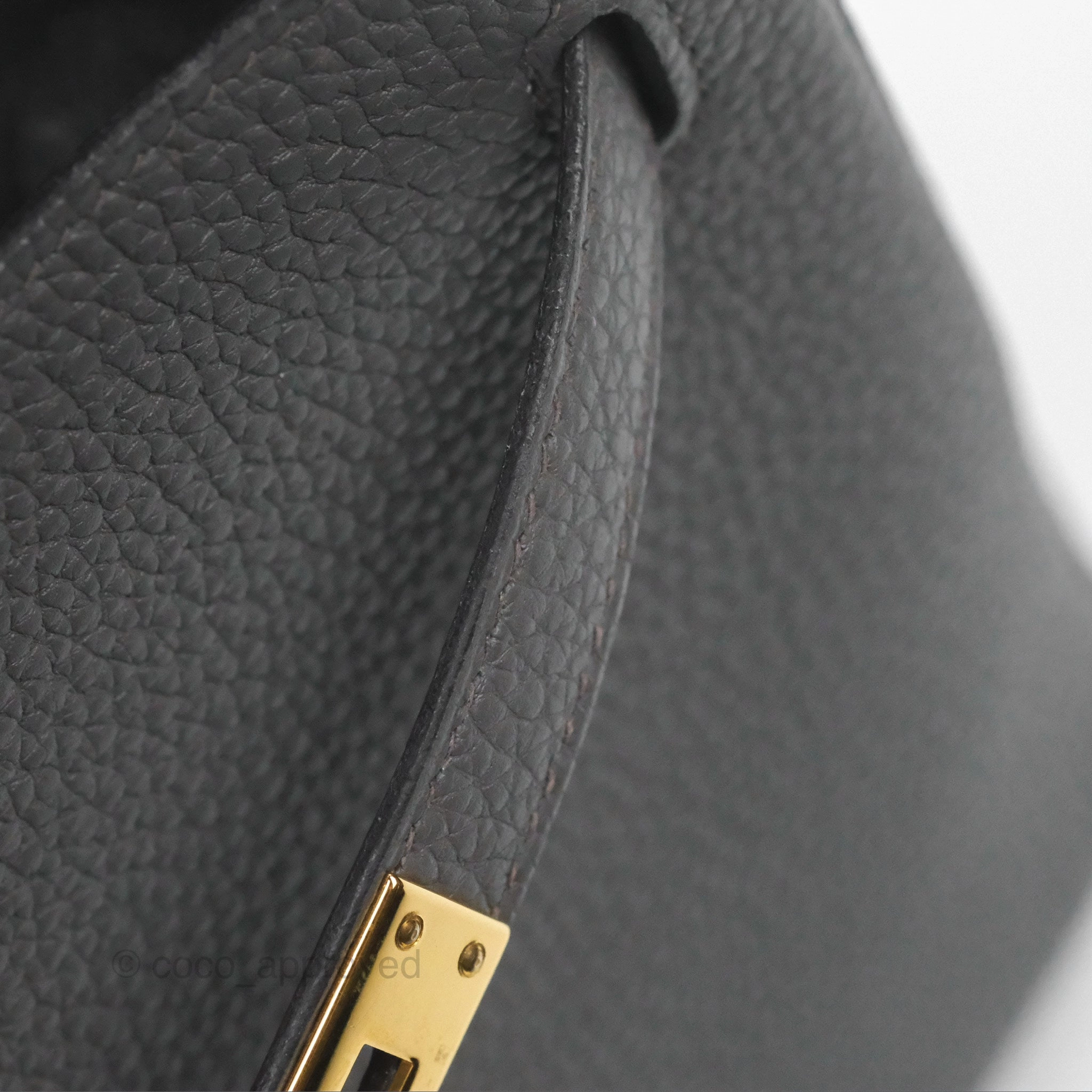 Herms Retourne Kelly 25 Gris Etain 8F Togo Gold Hardware