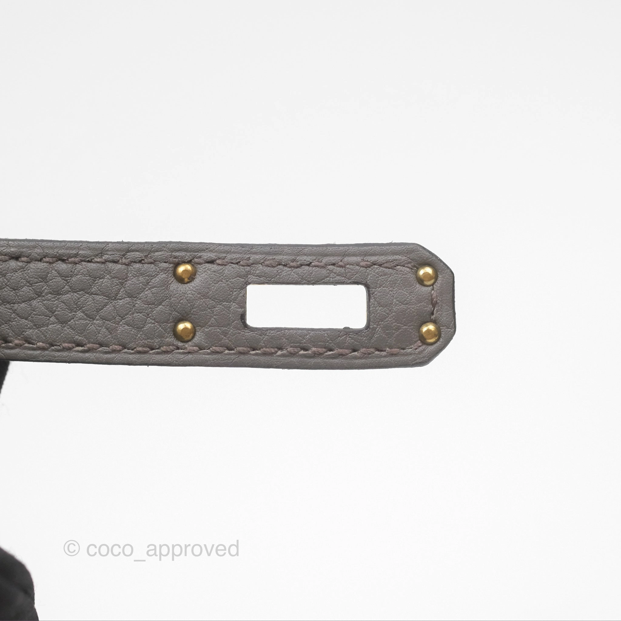 Herms Retourne Kelly 25 Gris Etain 8F Togo Gold Hardware