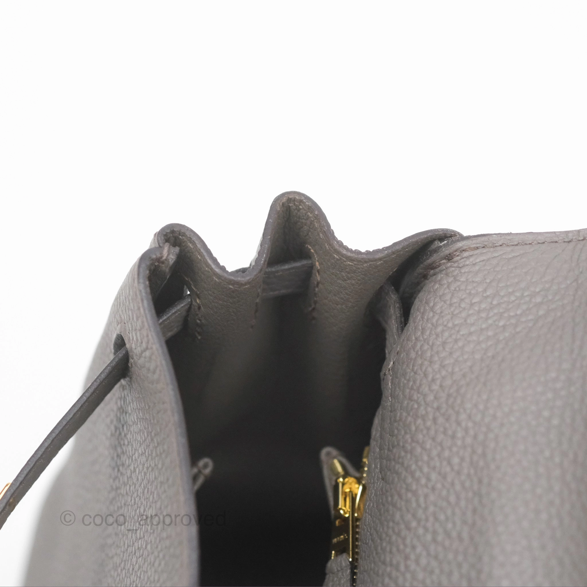Herms Retourne Kelly 25 Gris Etain 8F Togo Gold Hardware