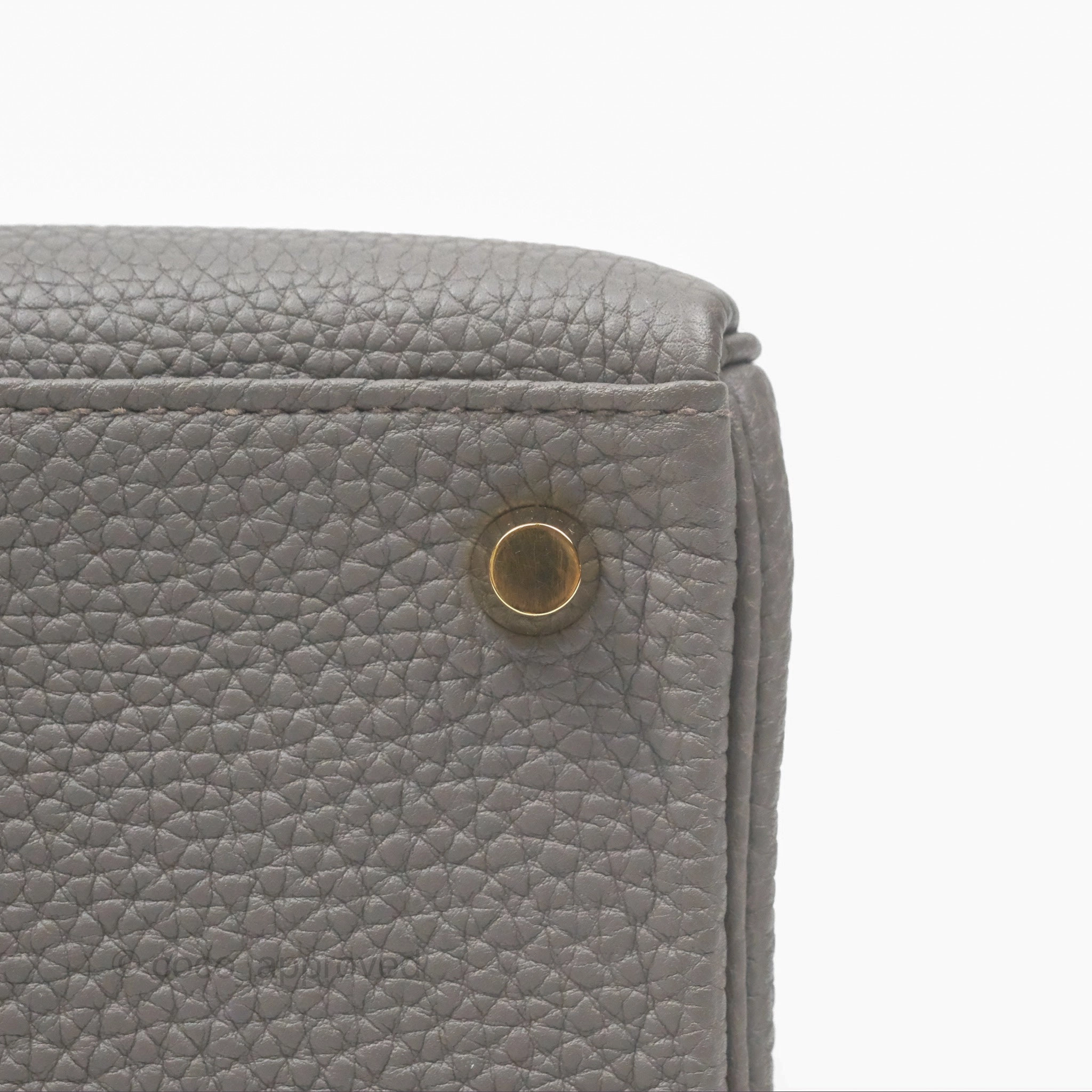 Herms Retourne Kelly 25 Gris Etain 8F Togo Gold Hardware