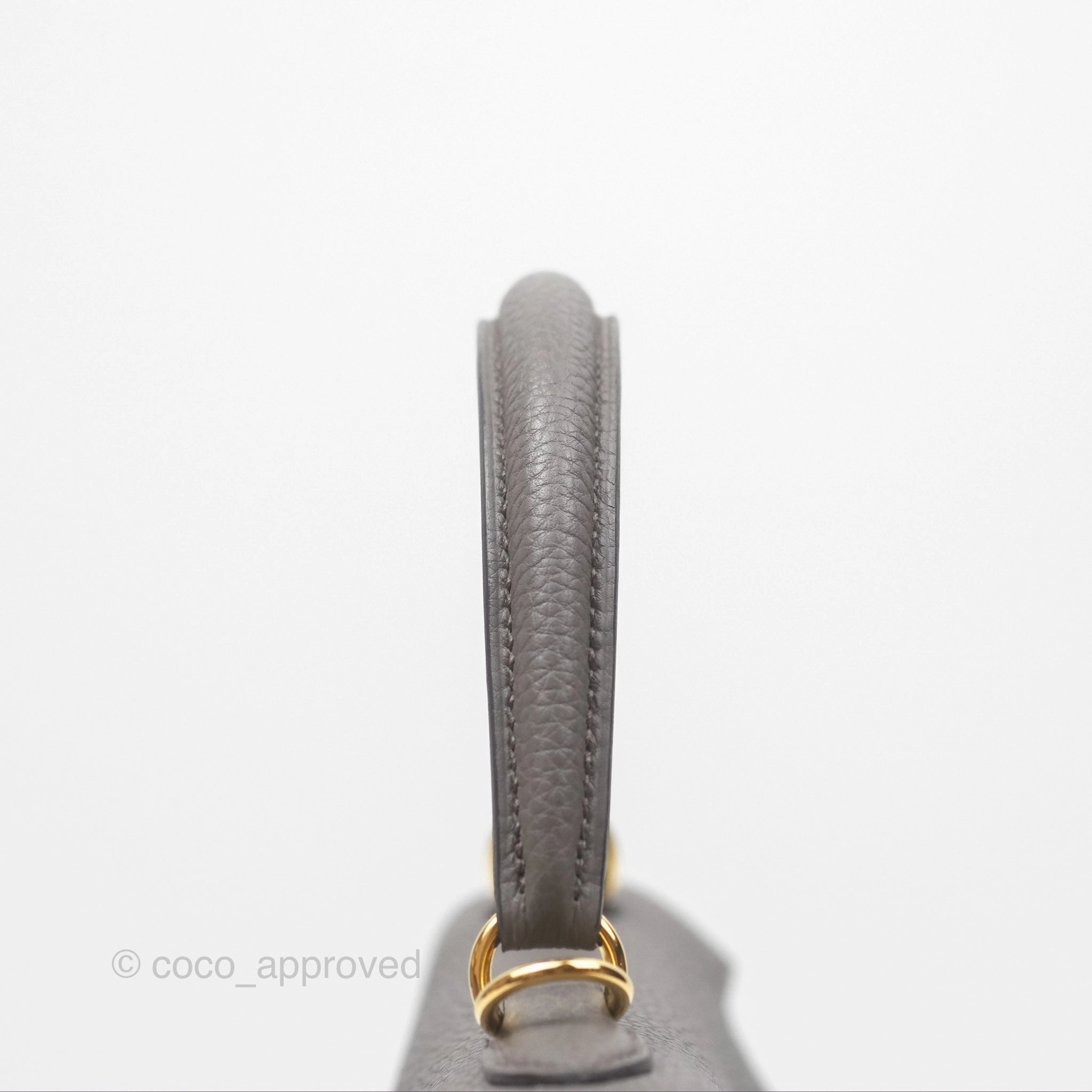 Herms Retourne Kelly 25 Gris Etain 8F Togo Gold Hardware