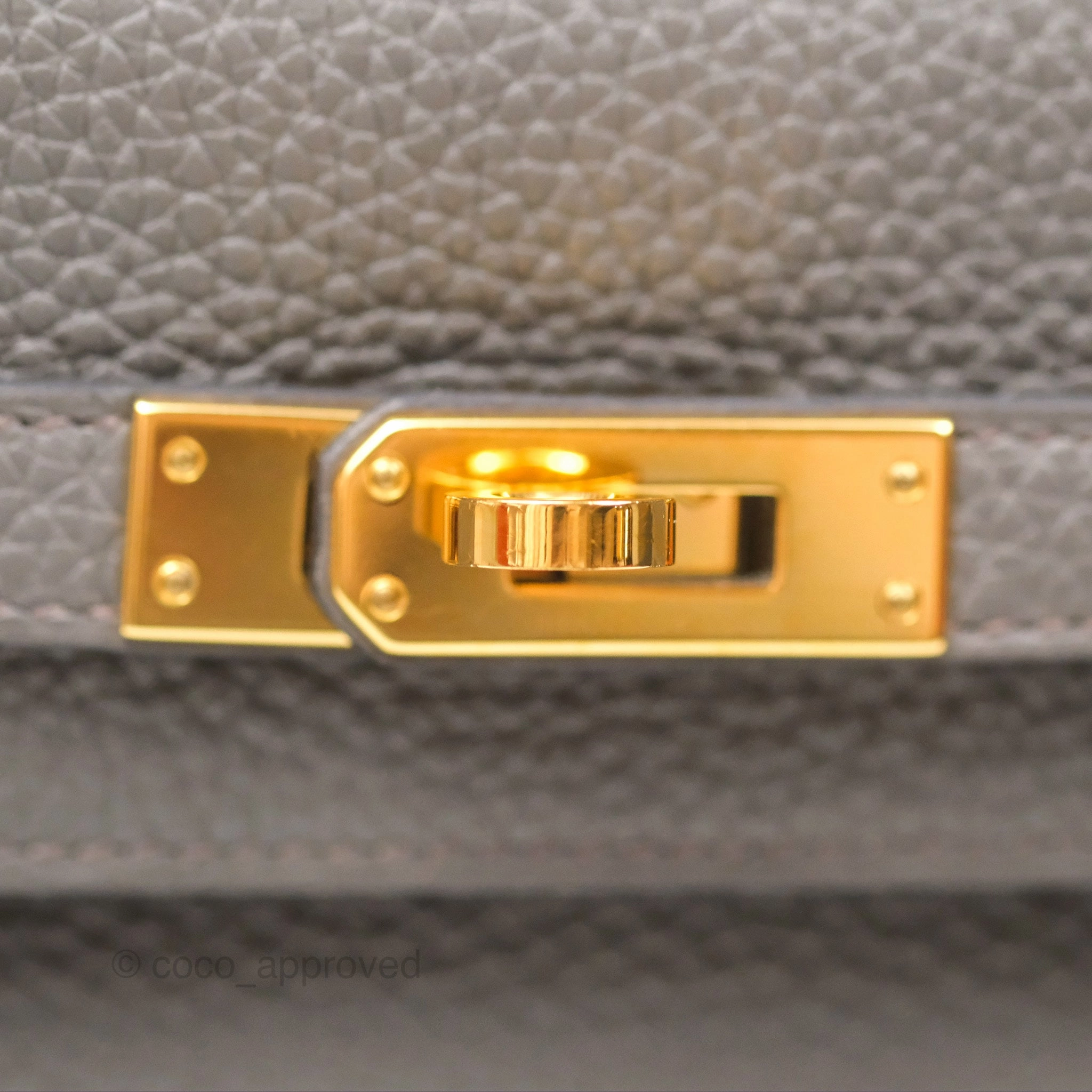 Herms Retourne Kelly 25 Gris Etain 8F Togo Gold Hardware